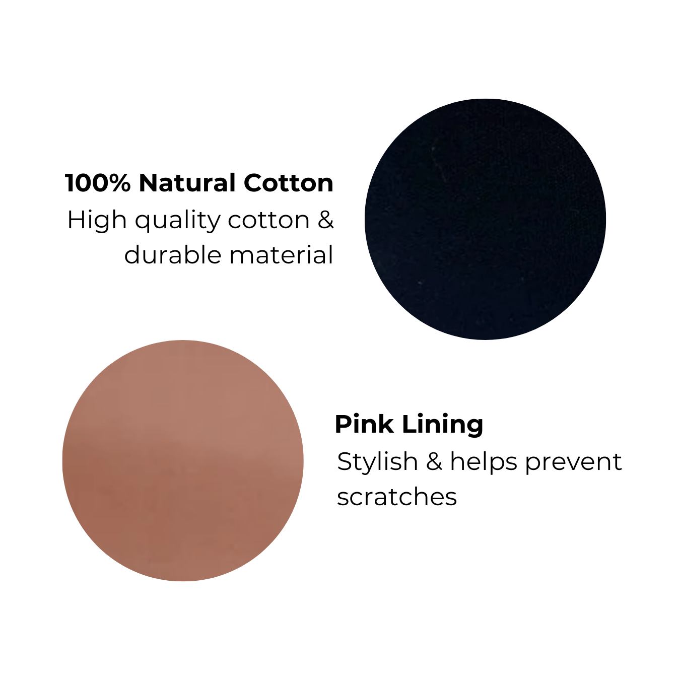 Bag-all Couture Jewelry Roll Medium Black featuring 100% natural cotton exterior and stylish pink lining, showcasing material quality and design features for jewelry storage