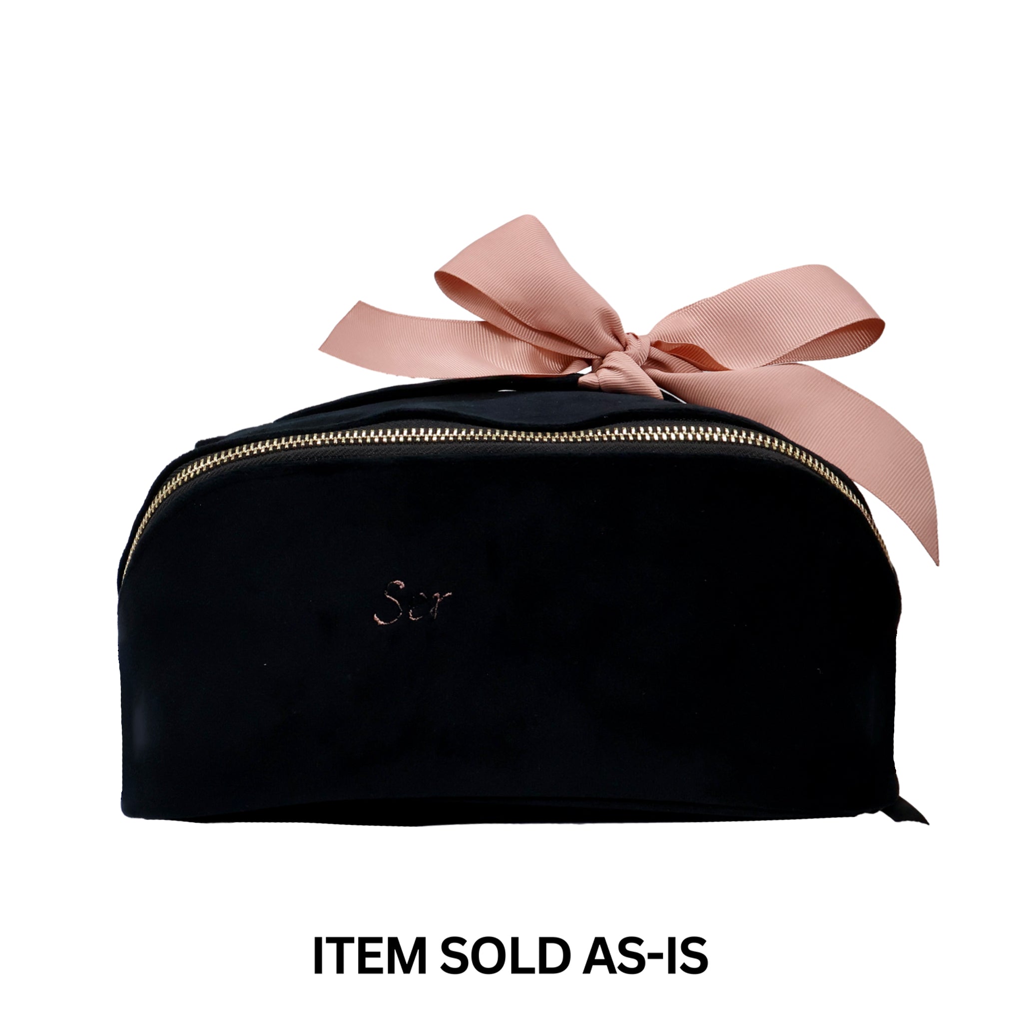 SALES BIN - Organizing Makeup Bag, Expandable – Eco Velvet – Black