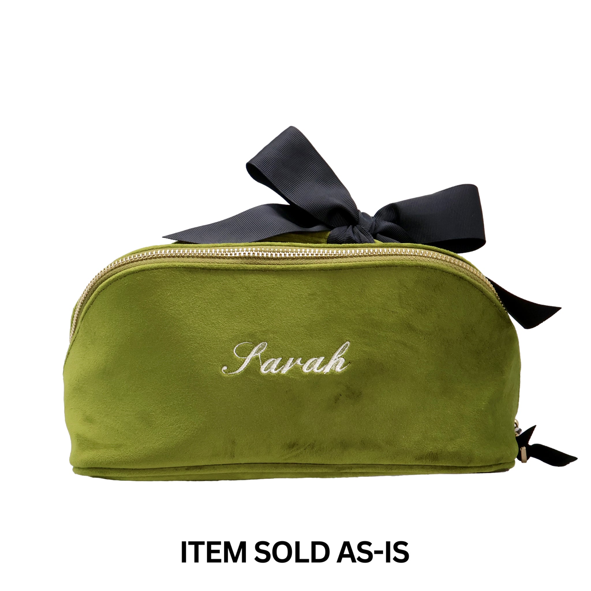 SALES BIN - Organizing Makeup Bag, Expandable – Eco Velvet – Green