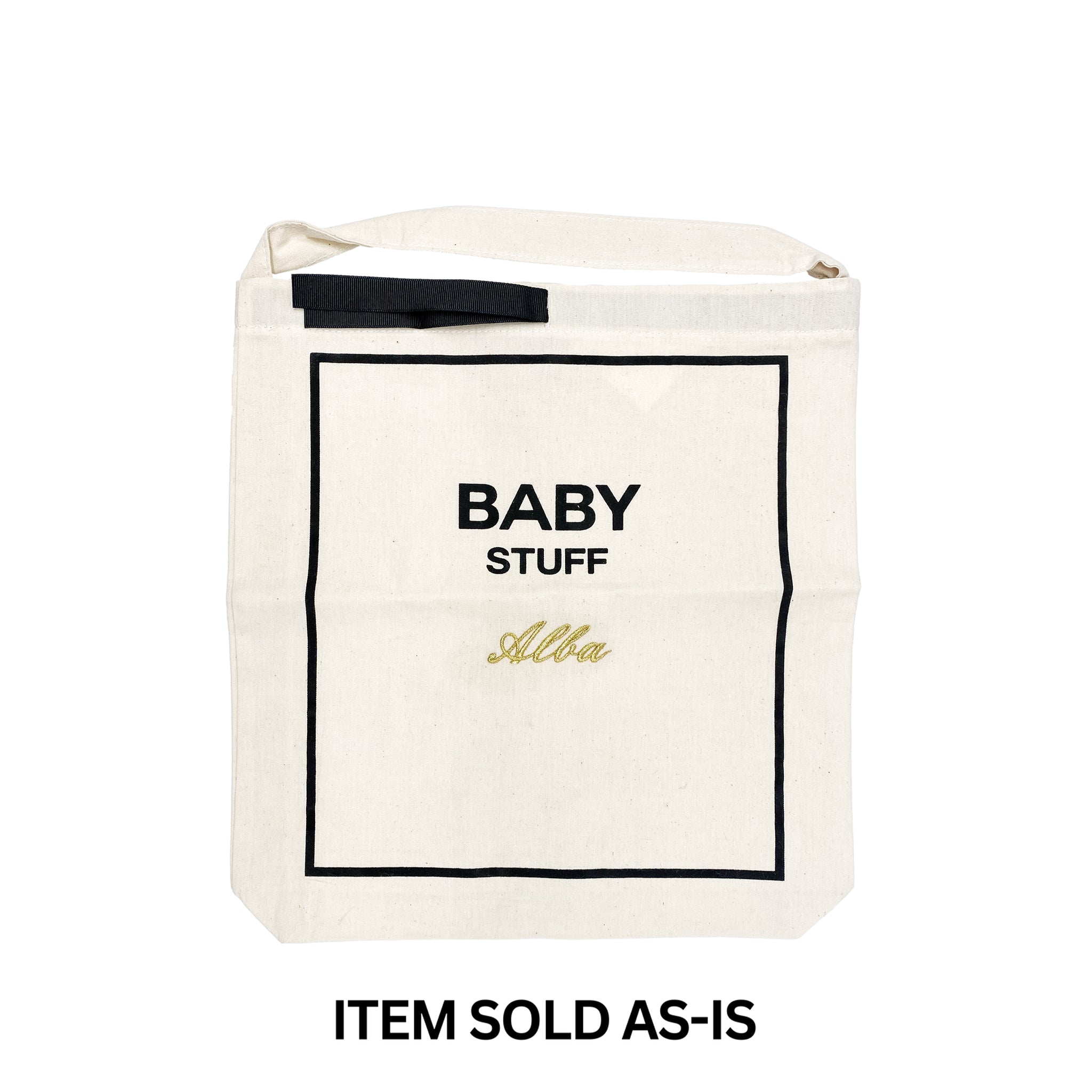 Cream Baby Stuff Couture travel bag with black accents by Bag-all, perfect for organized on-the-go parents