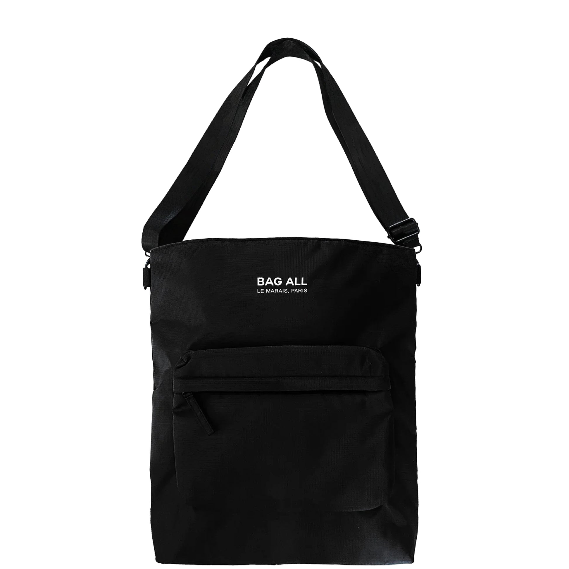 Black Laptop Tote Bag & Backpack with adjustable strap by Bag-all, sleek design perfect for everyday use and travel