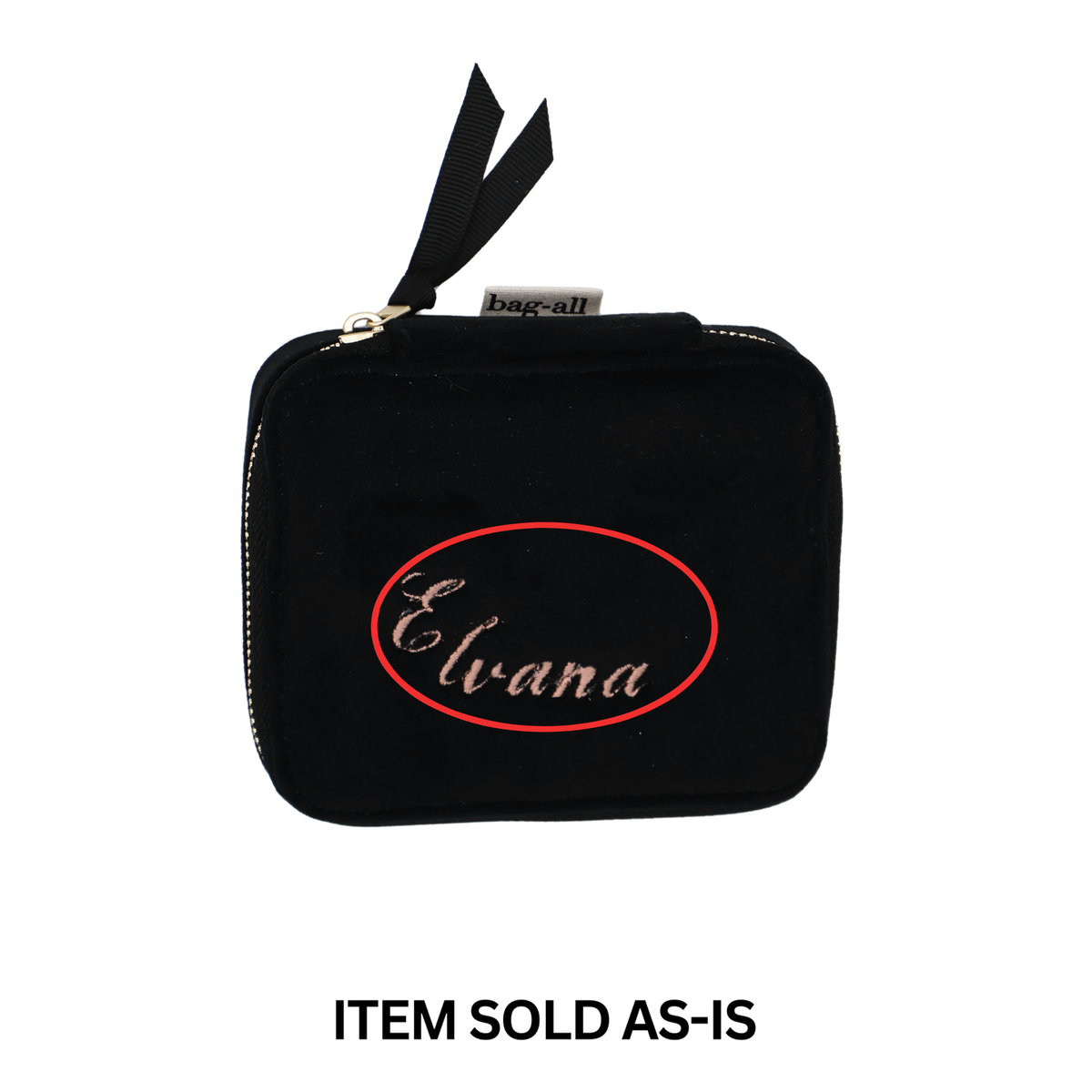 SALES BIN – Cute Jewellery Box, Monogrammable – Velvet – Jetset Black