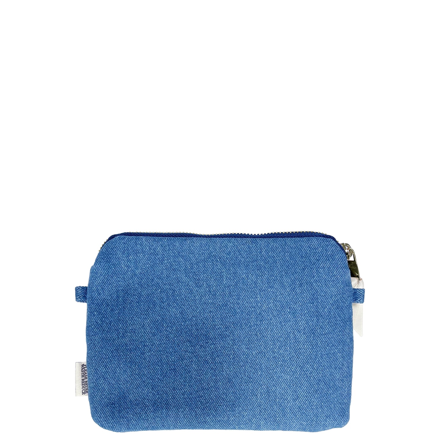 Bag-all Padded Trinket Pouch Double Pocket in classic denim fabric featuring dual compartments, zipper closure, and protective padding for everyday essentials
