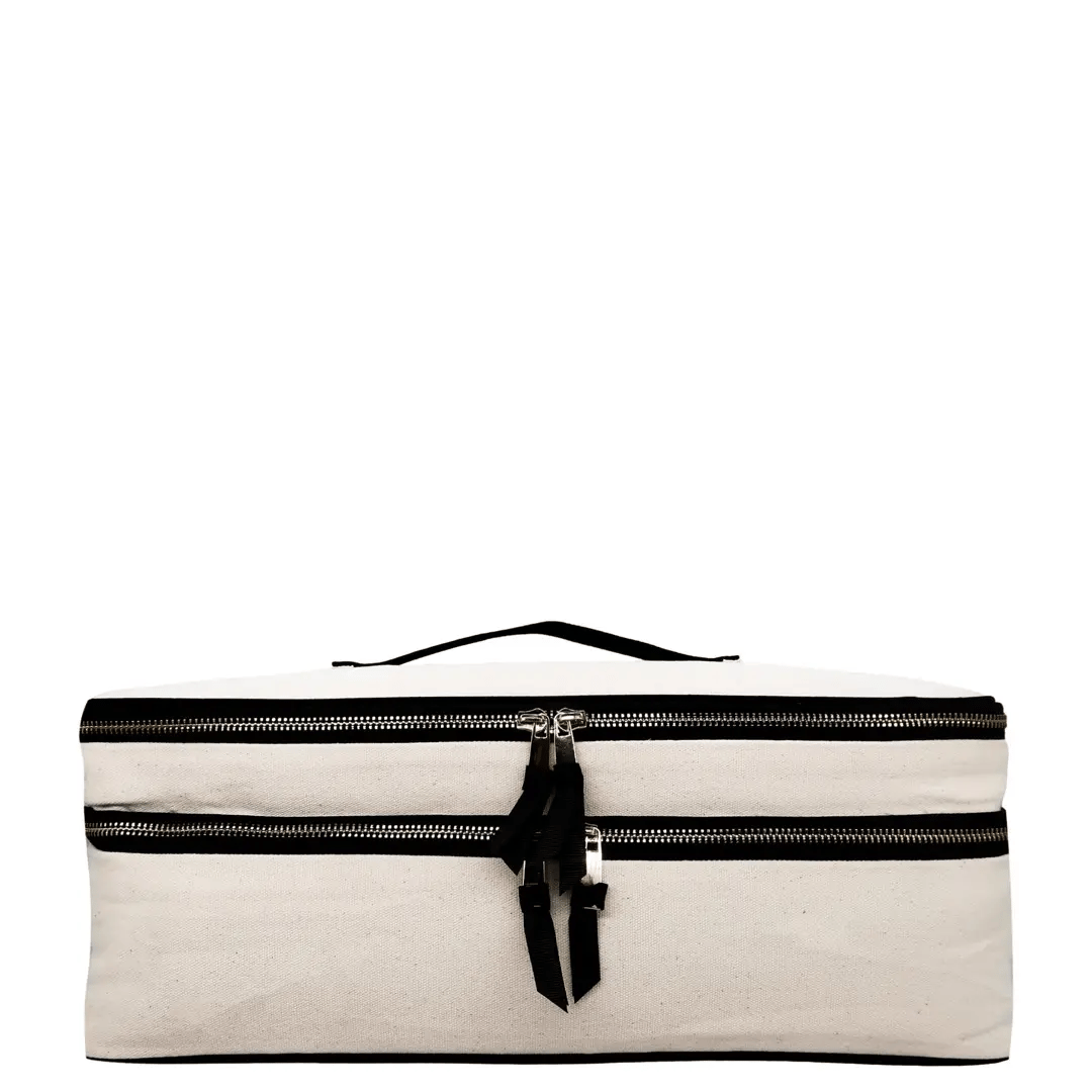 Estuche de viaje para herramientas de peinado de cabello doble – Crema