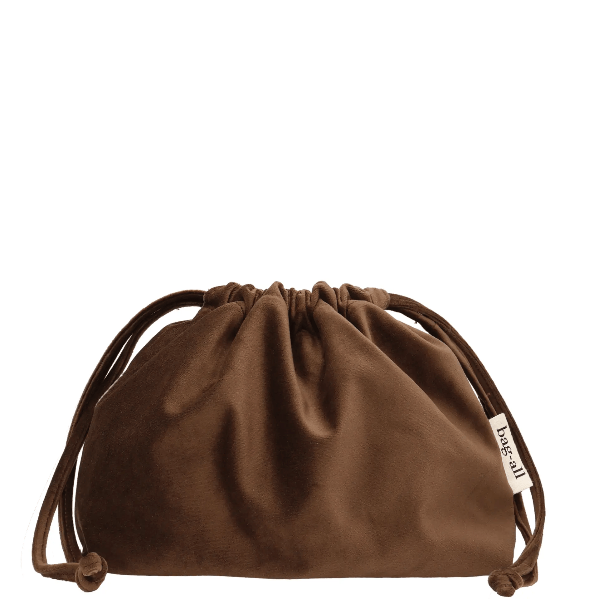Drawstring Makeup Bag – Personalized Velvet Organizer, Brown
