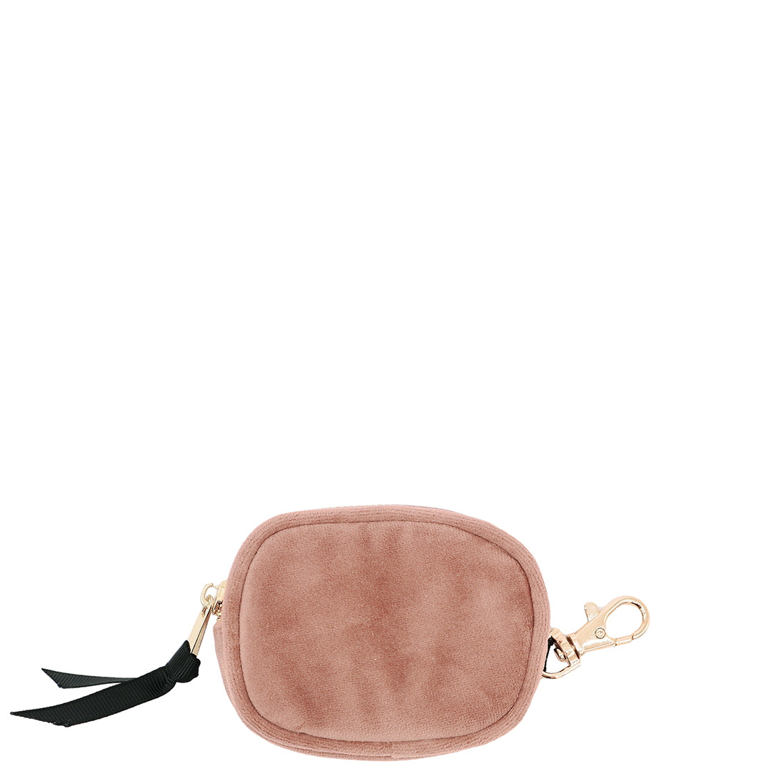 Estuche para auriculares con cierre – Terciopelo ecológico – Rosa