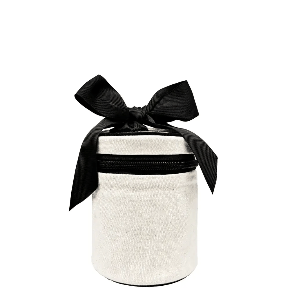 Carry On Liquids Case, Bottles Included – Cream by Bag-all cream travel liquids organizer with black bow and zipper