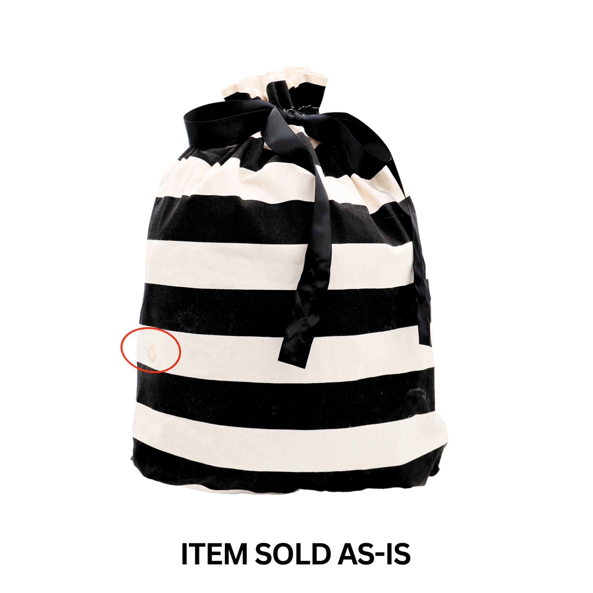 Bag-all reusable striped gift bag L with small stain, final sale SALES BIN item sold as-is, exact item shown