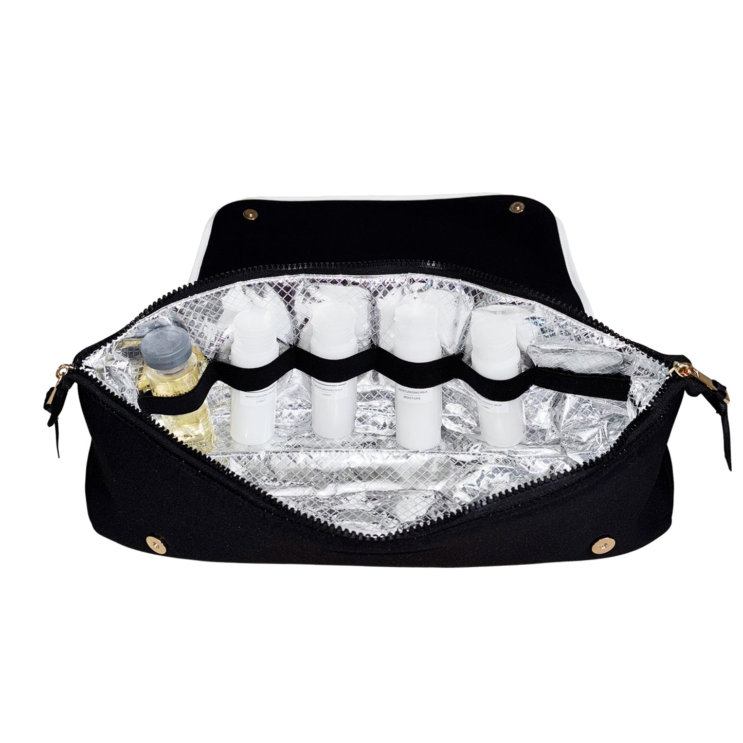 Haarwerkzeug-Reisetasche mit hitzebeständiger Matte, Schwarz