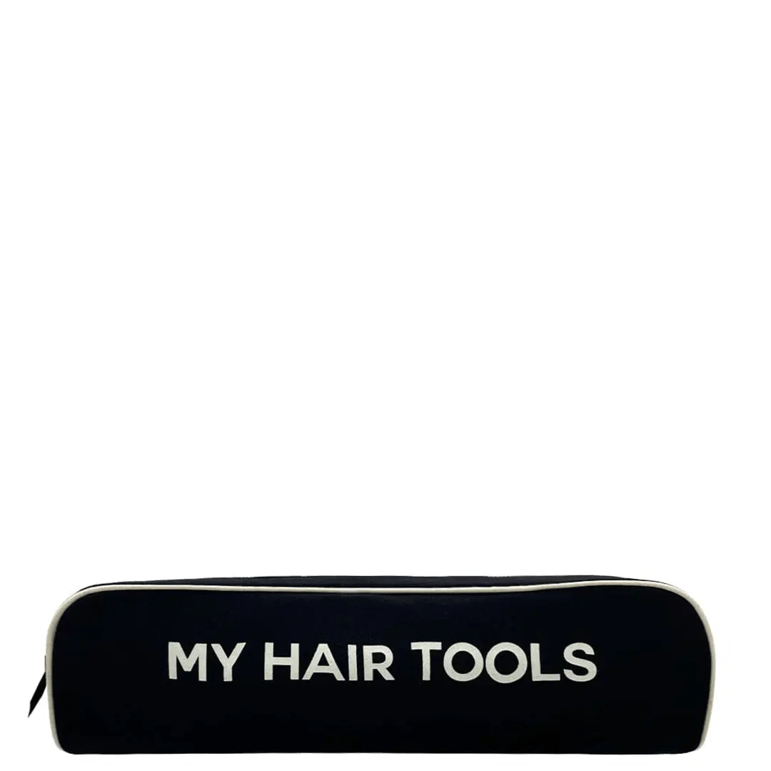 Black Bag-all hair styling tools travel case with white text My Hair Tools for Dyson Airwrap and accessories