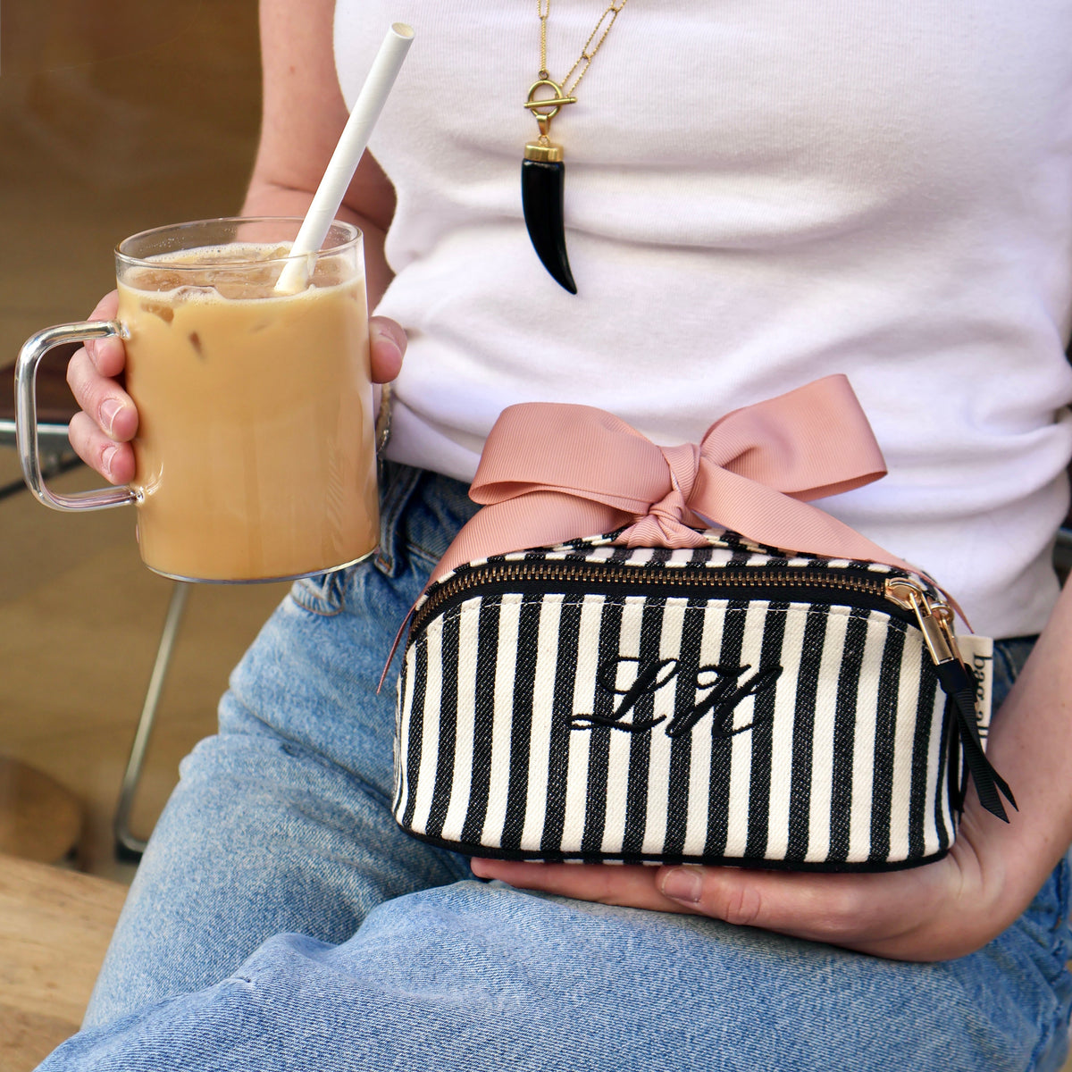 Petite Accordion Makeup Case – Striped