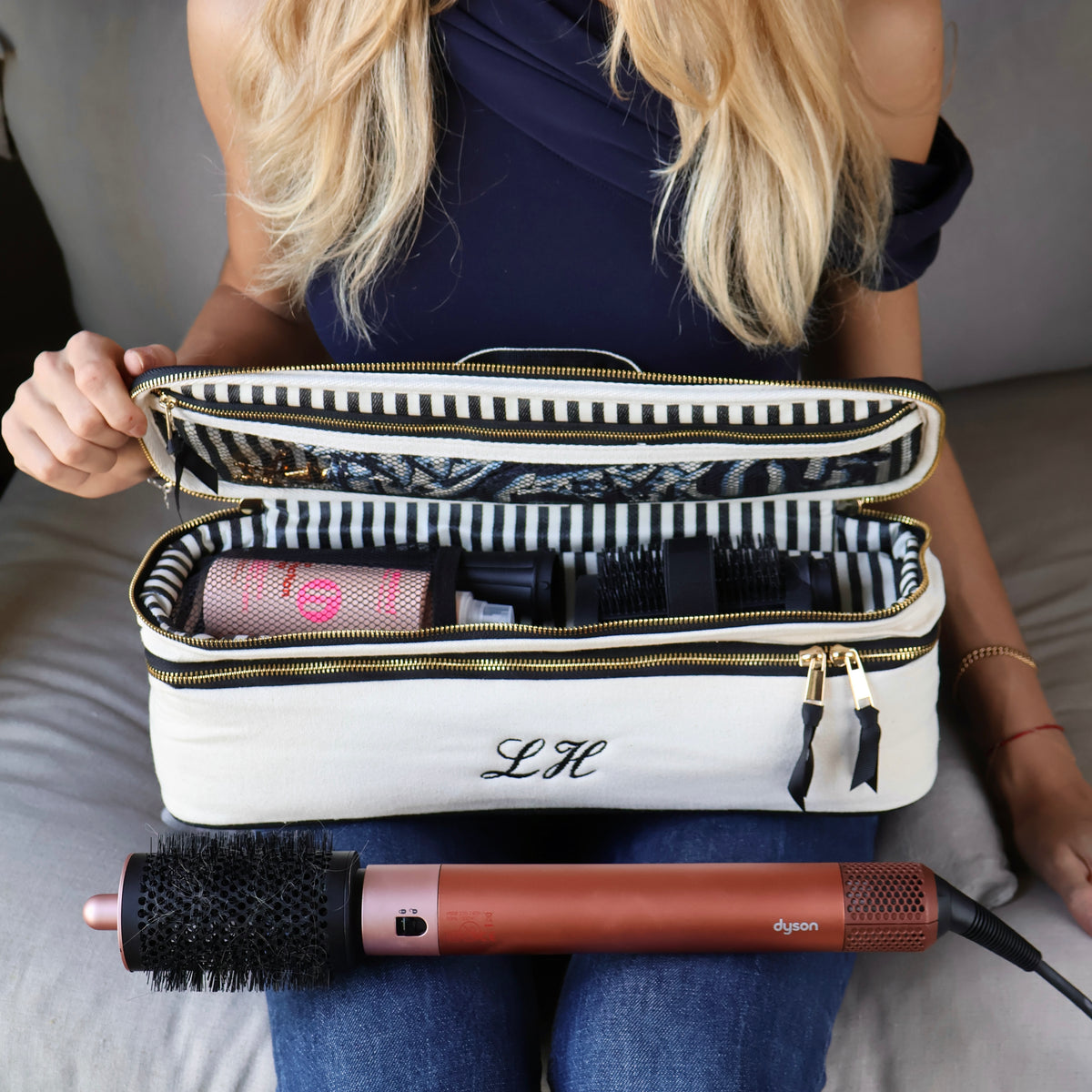 Double Hair Tools Travel Case – Cream