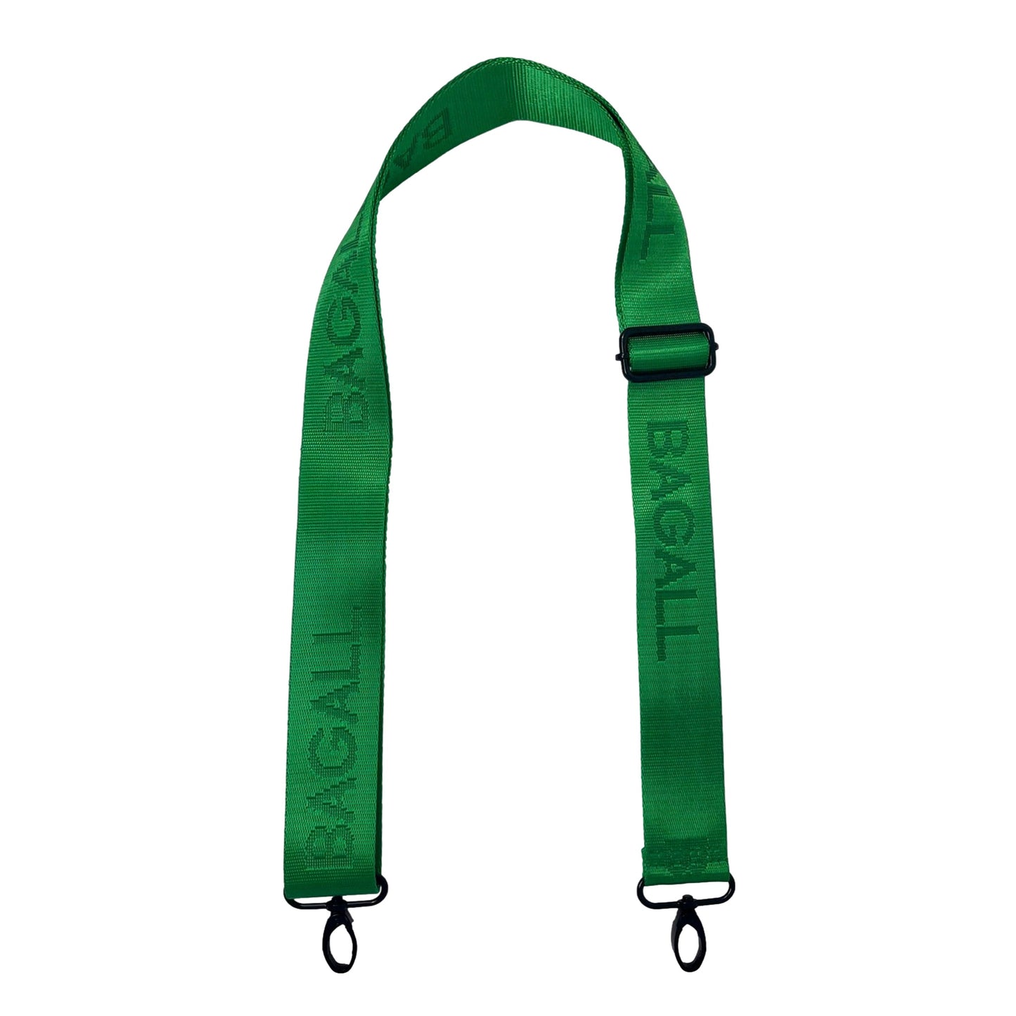 Bag-all green adjustable strap with logo pattern and black hardware, premium replacement shoulder strap for City Backpack, versatile accessory