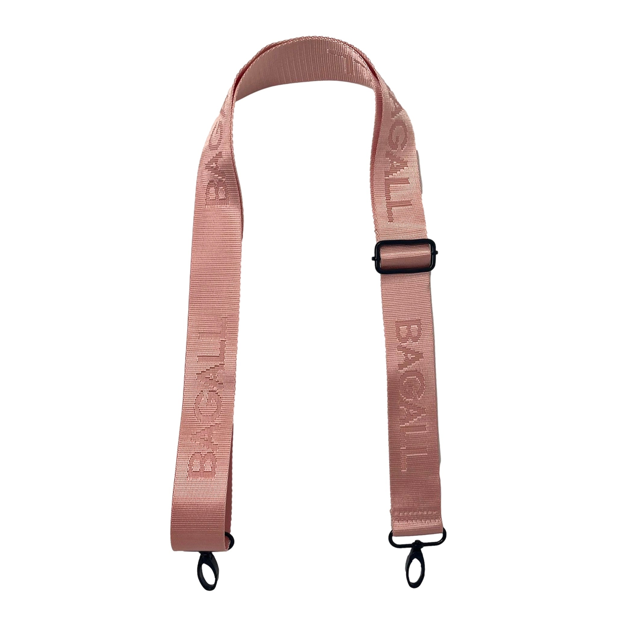 Bag-all Strap in Pink with adjustable length, signature logo pattern, and durable metal clasps - stylish accessory for City Backpack customization