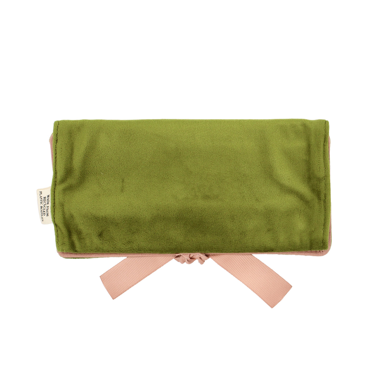 Couture Jewellery Roll, Medium – Eco Velvet – Matcha Green by Bag-all for travel jewelry organization and gifting