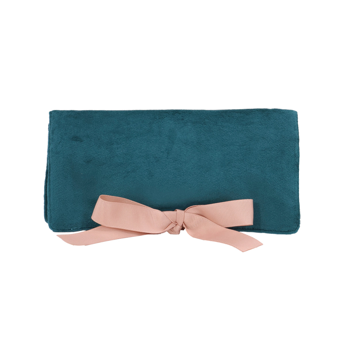 Couture Jewellery Roll, Medium – Eco Velvet – Aqua Teal by Bag-all, teal velvet travel jewelry organizer