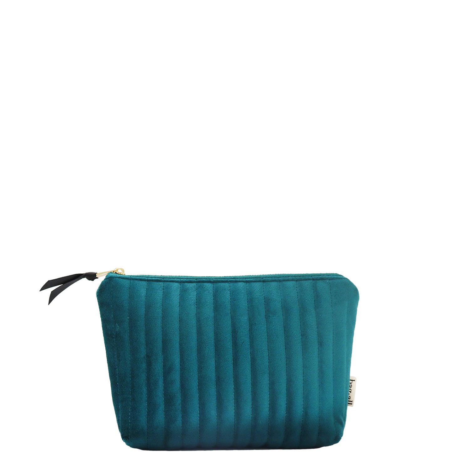 Best Makeup Bag – Quilted Eco Velvet – Teal