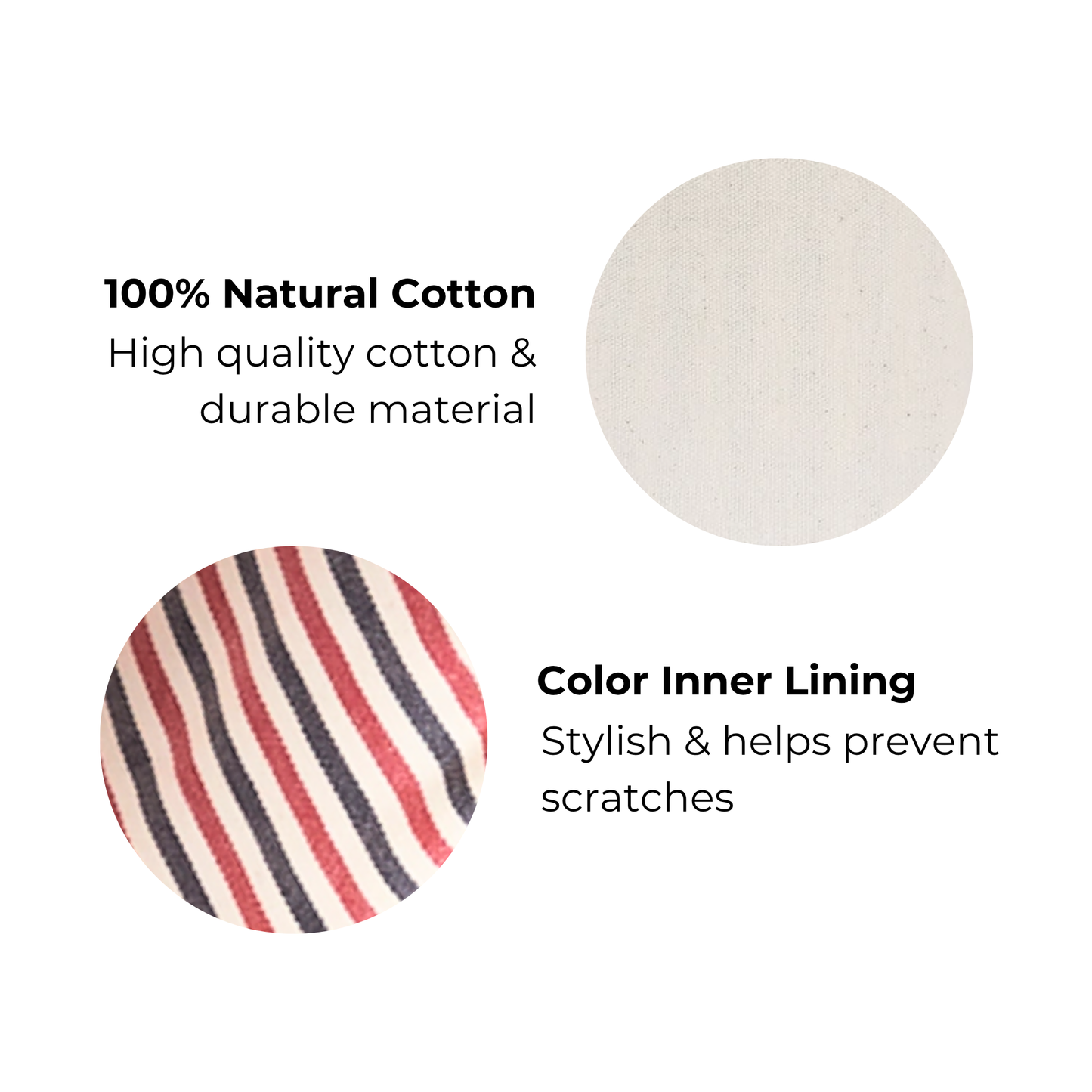 Bag-all Jewelry Organizer Travel Pouch in cream with 100% natural cotton exterior and signature blue-red-white striped interior lining, designed for stylish jewelry storage and protection