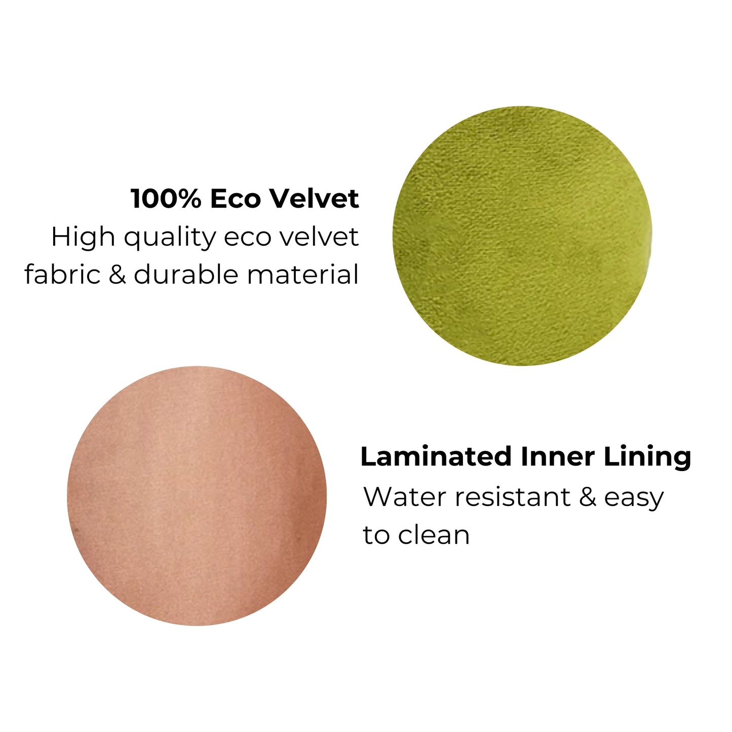 Bag-all My Makeup Cosmetic Box in luxurious green eco velvet with waterproof laminated lining, perfect for organizing beauty essentials stylishly and sustainably