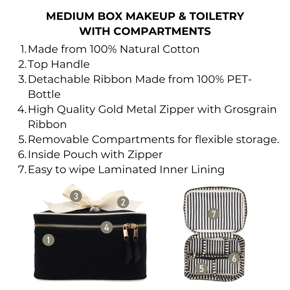 Medium Box Makeup & Toiletry with Insert Organizer – Black by Bag-all, view 4