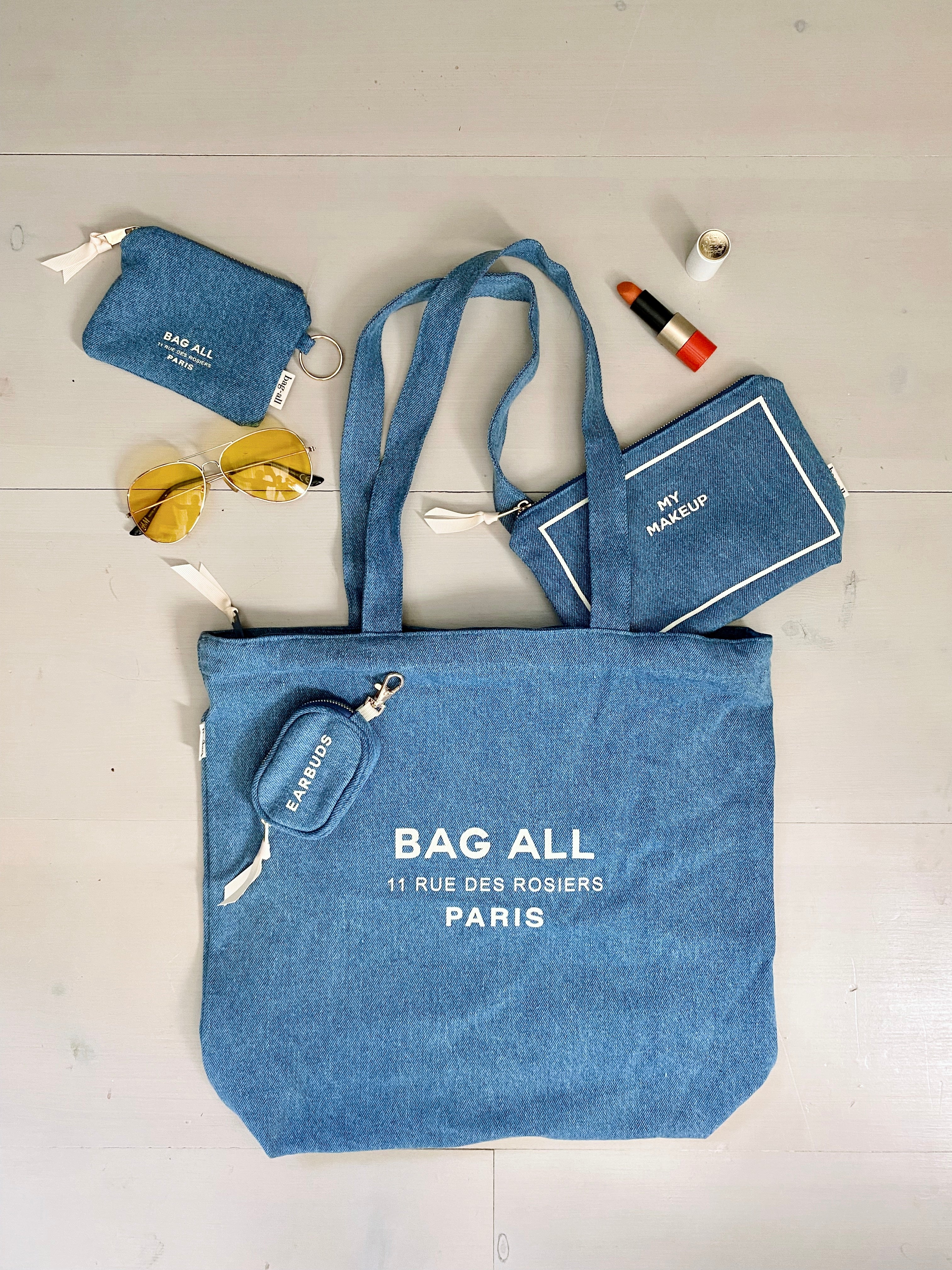 Tote Paris, Le Marais avec fermeture éclair et poche intérieur Denim | Bag-all France