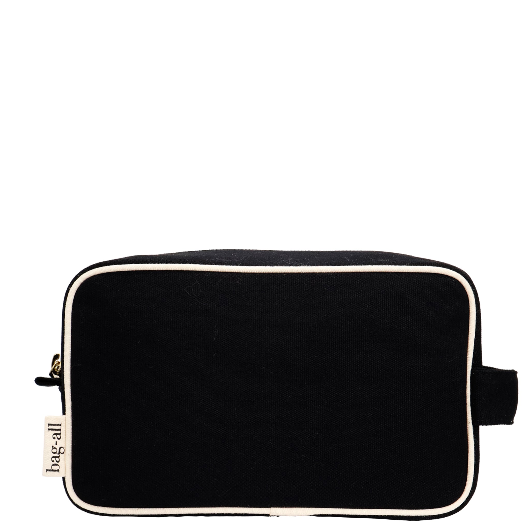 My Skin Care - Organizing Pouch w White Piping – Black by Bag-all, a Paris-designed cotton travel pouch for stylish and personalized organization.