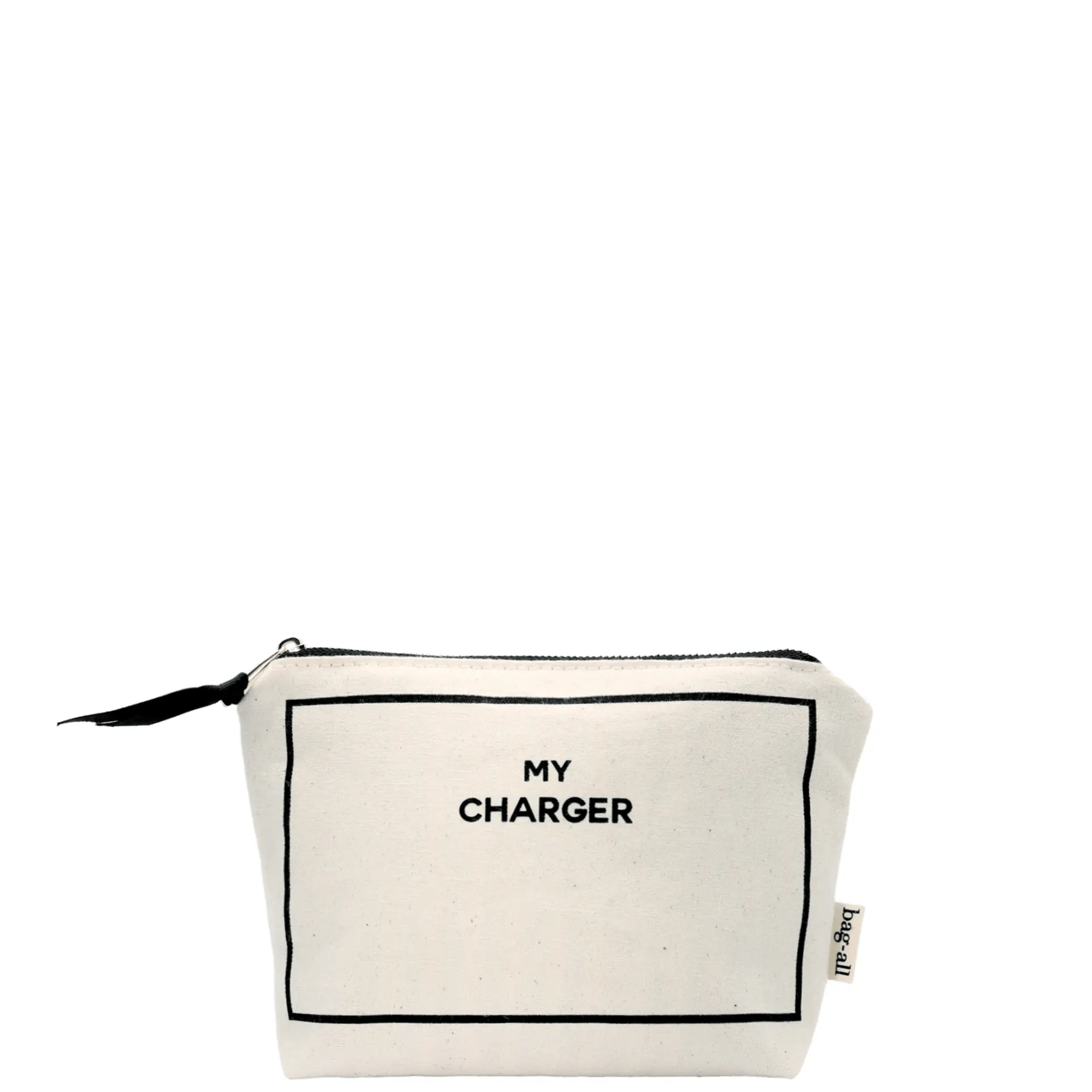 Charger Pouch, My Charger – Cream by Bag-all, a Paris-designed cotton travel pouch for stylish, personalized organization of charger cables and accessories.