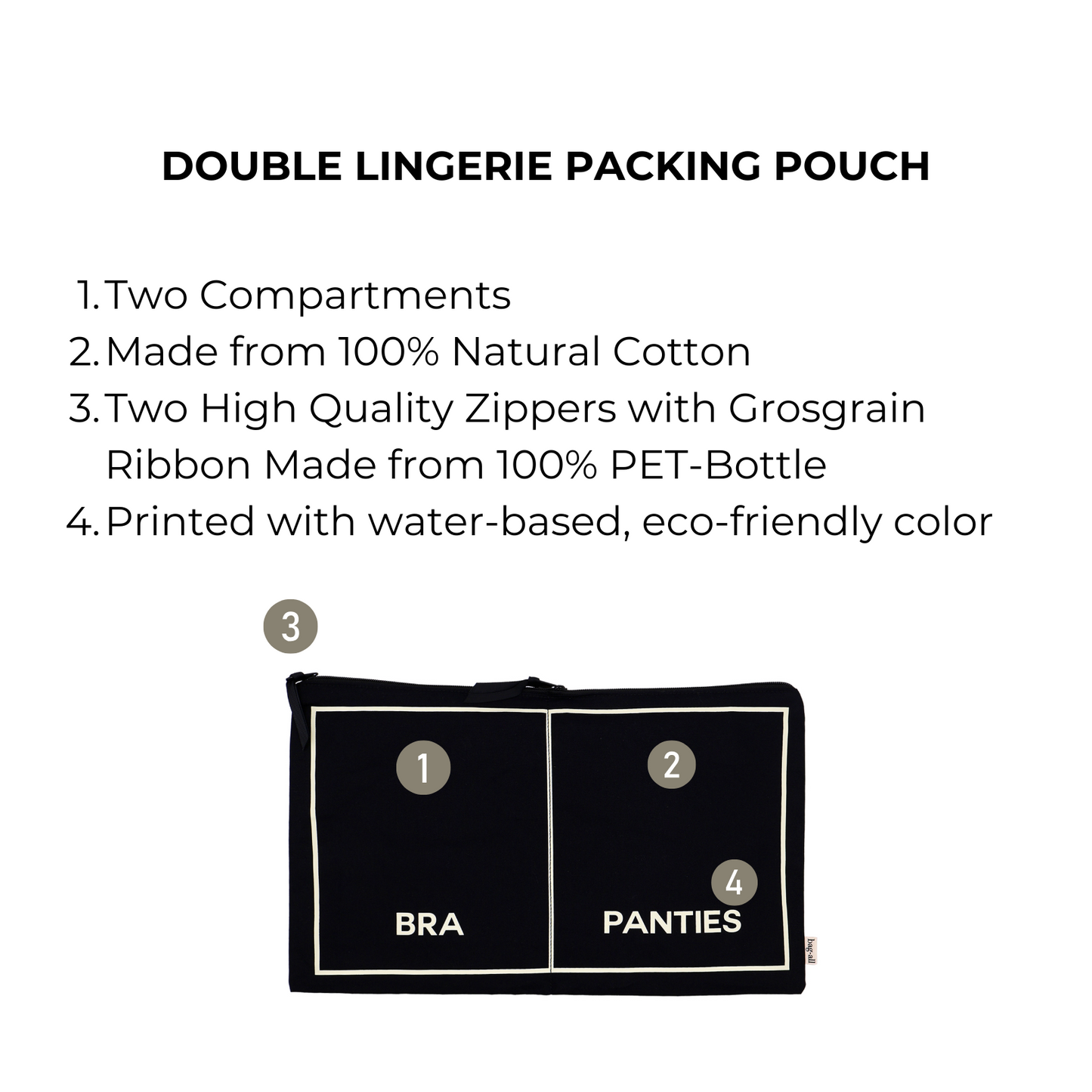 Underwear Organizer, Double – Black