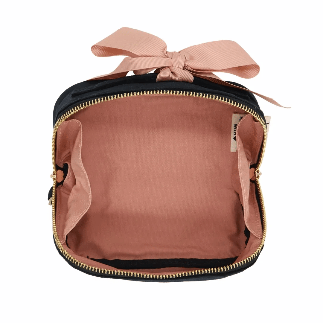 Estojo de maquilhagem tipo acordeão pequeno – Veludo – Jetset Black