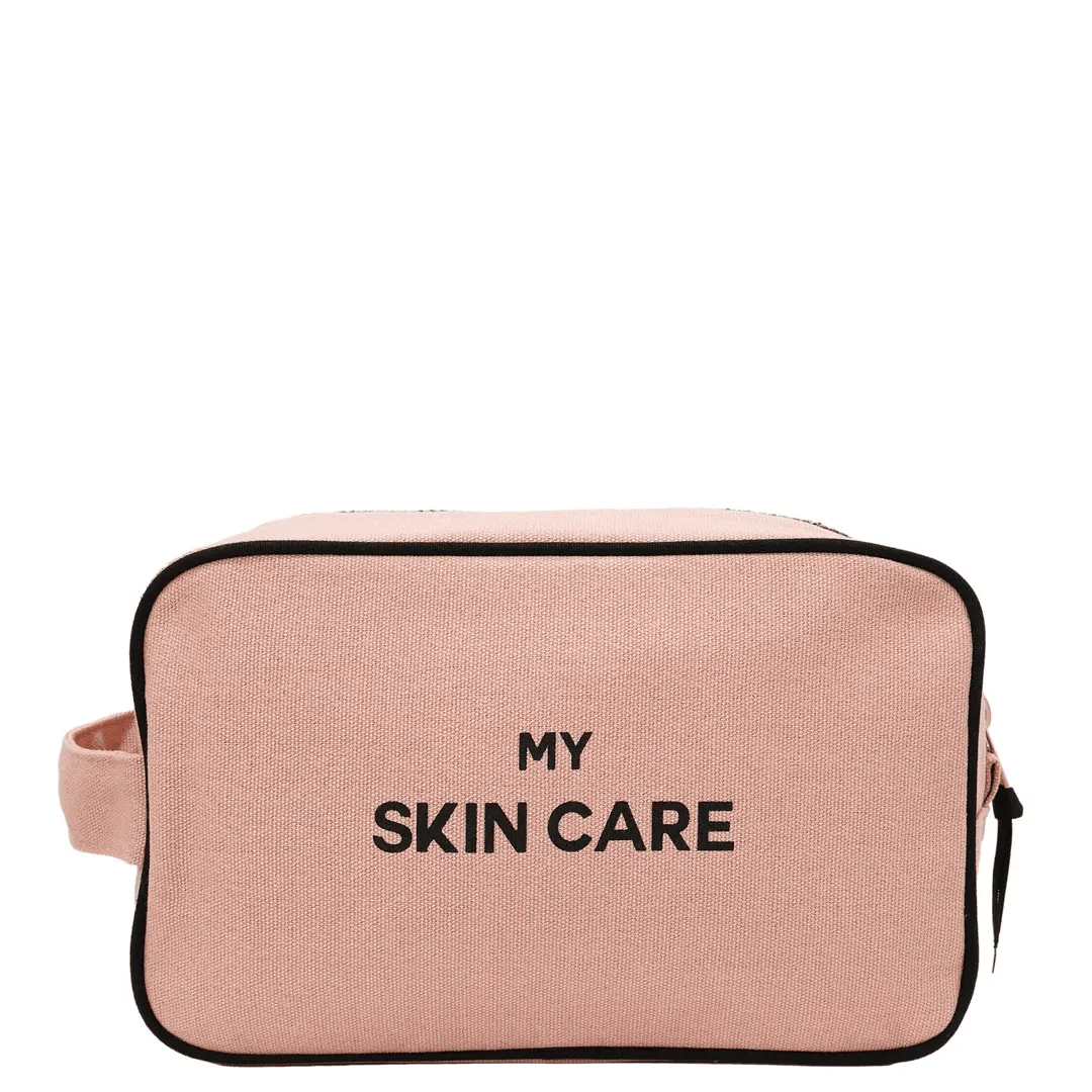 My Skin Care - Organizing Pouch w Black Piping – Pink/Blush, Bag-all blush pink travel organization pouch.