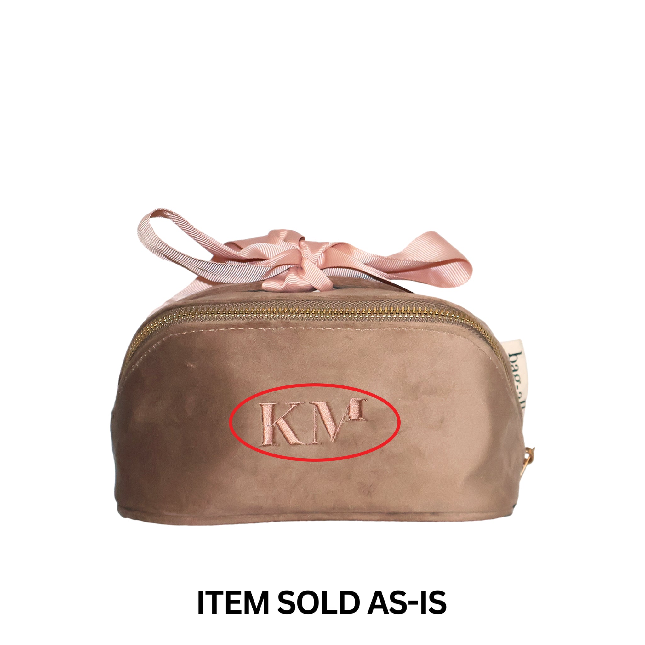 SALES BIN - Petite Accordion Makeup Case – Eco Velvet – Latte Taupe