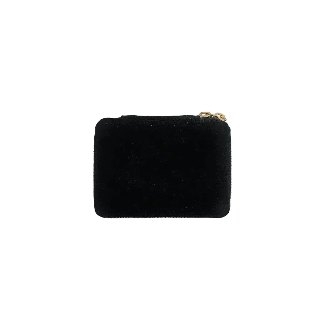 Bag-all Black Pill Organizing Case with Weekly Pill Organizer featuring cotton material, zipper closure, and compartments for daily medication storage. Travel-friendly design with personalization option.