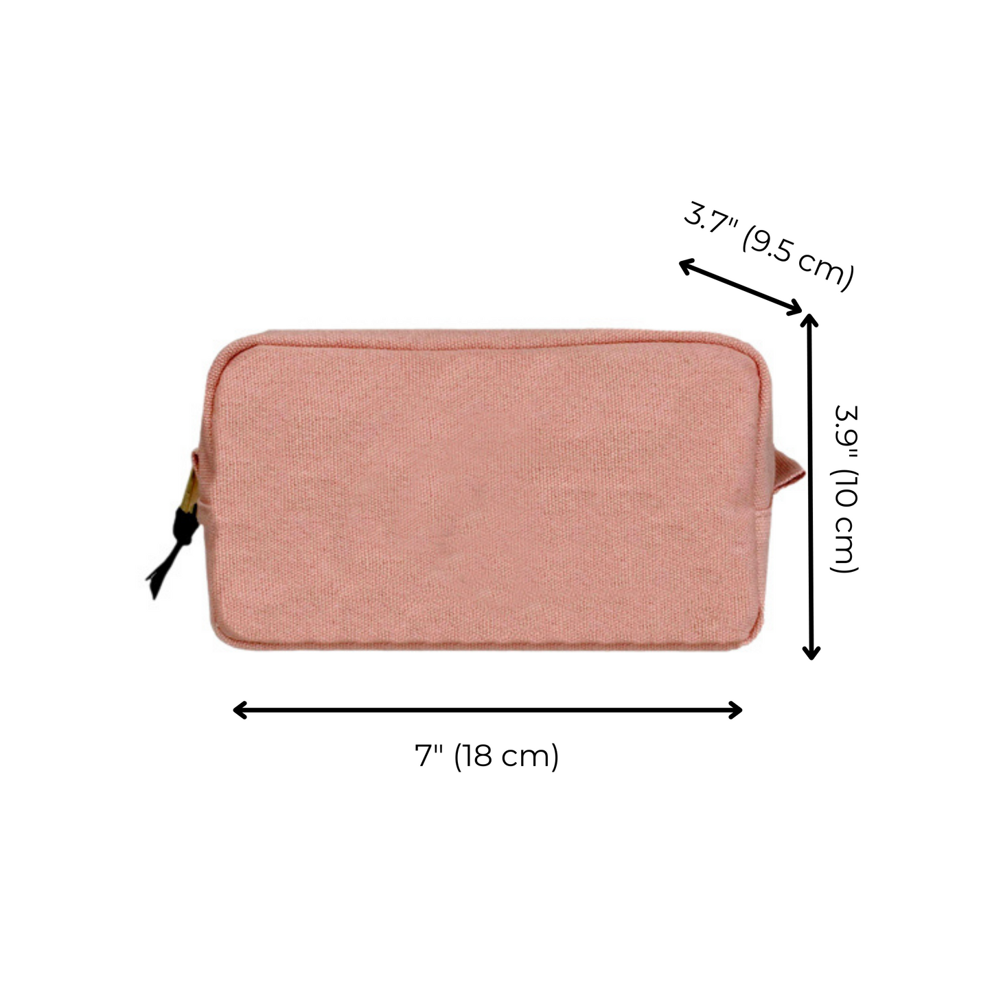 Bag-all Small Toiletry Pouch in Pink/Blush - compact travel organizer with dimensions 7x3.7x3.9 inches, perfect for toiletries and makeup storage, featuring wipeable laminated lining