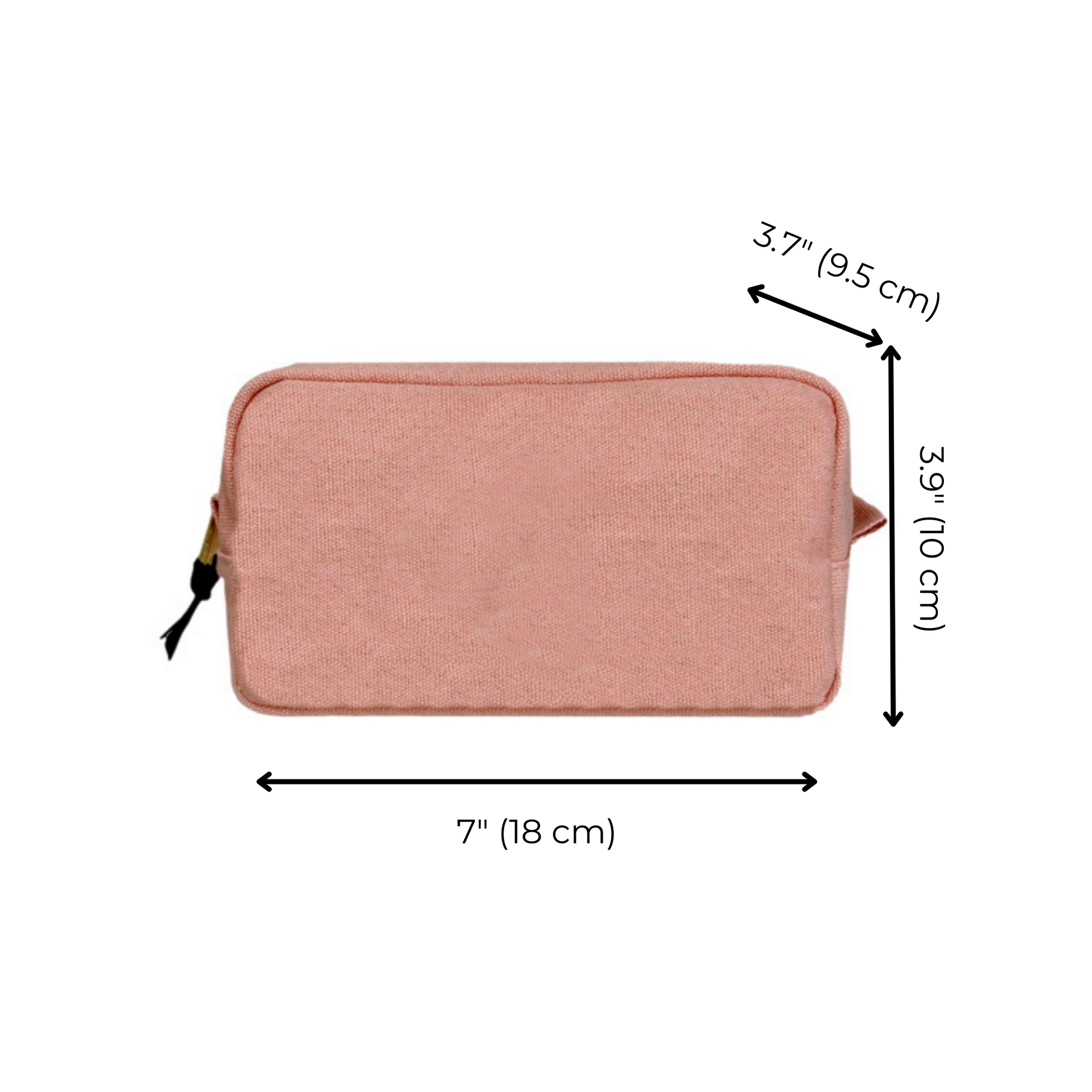 Bag-all Small Toiletry Pouch in Pink/Blush - compact travel organizer with dimensions 7x3.7x3.9 inches, perfect for toiletries and makeup storage, featuring wipeable laminated lining