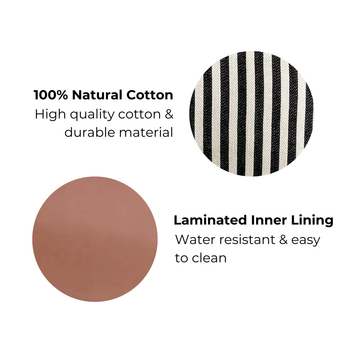 Bag-all Folding/Hanging Toiletry Case features 100% natural striped cotton exterior and water-resistant laminated inner lining, combining durability with easy maintenance for travel organization