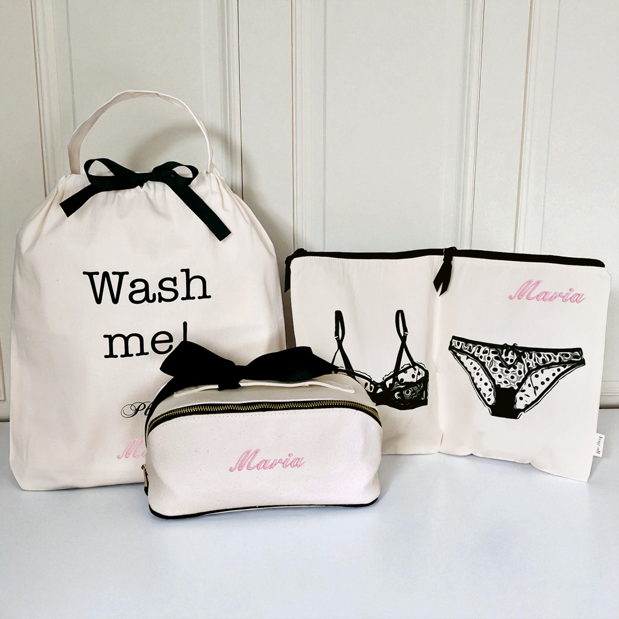 Set de regalo The Suitcase Deal, paquete de 3 calzoncillos y organizador de lavandería, crema