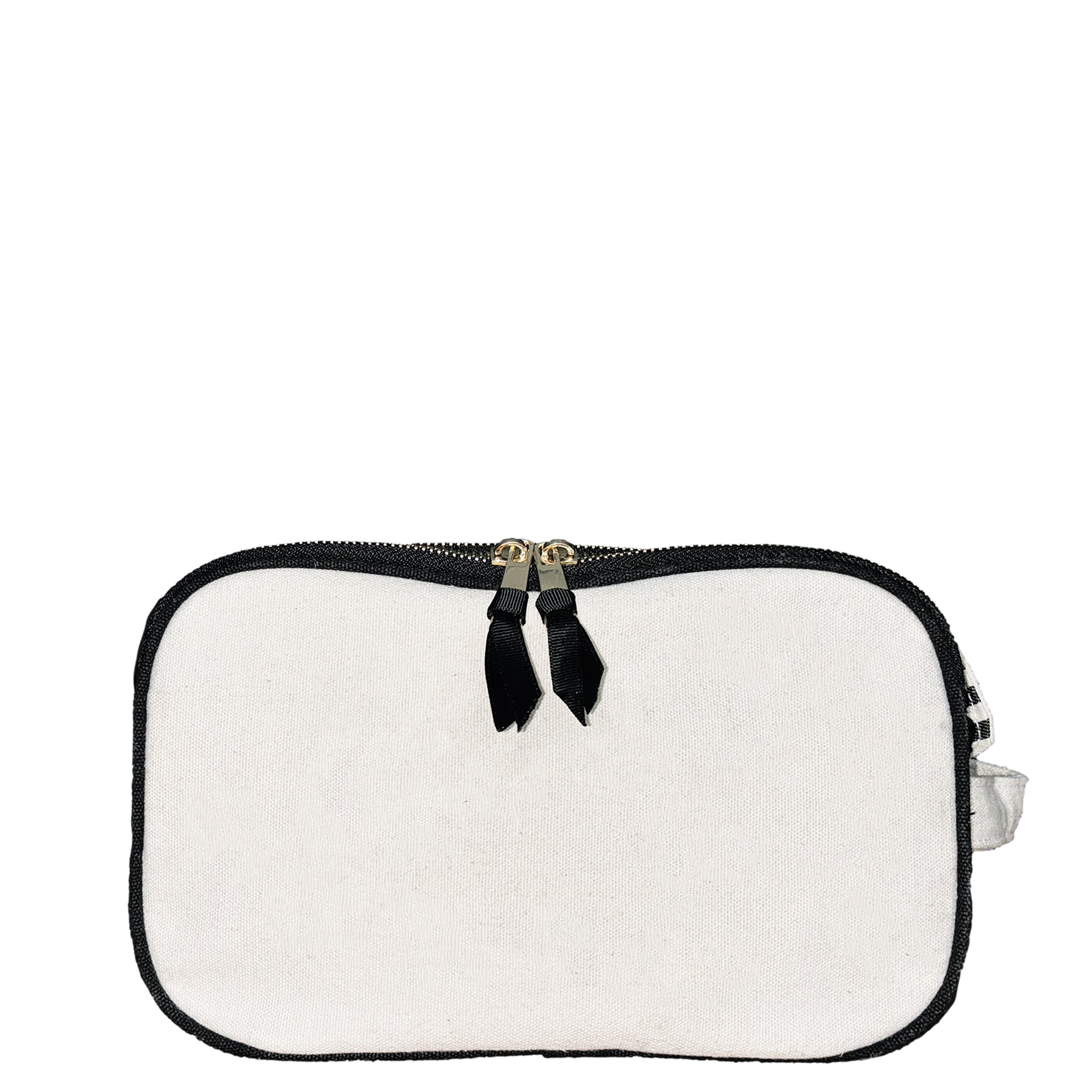 Cream triple travel and hobby organizer with black trim and zippers by Bag-all, perfect for neat storage and easy access