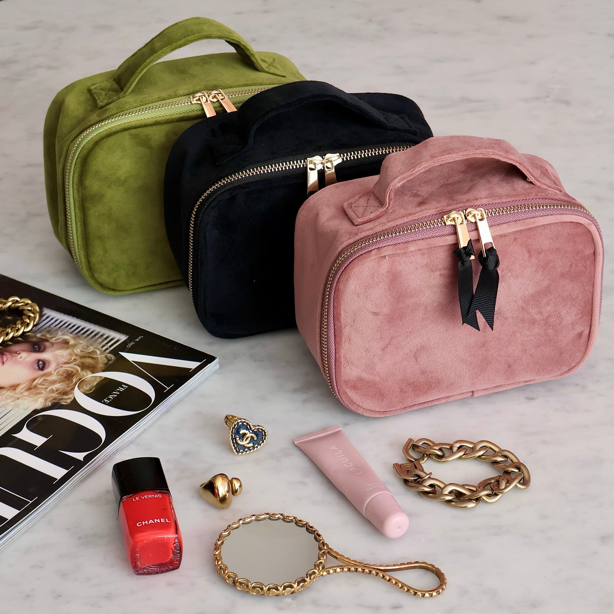 Small Beauty Box – Eco Velvet – Pink