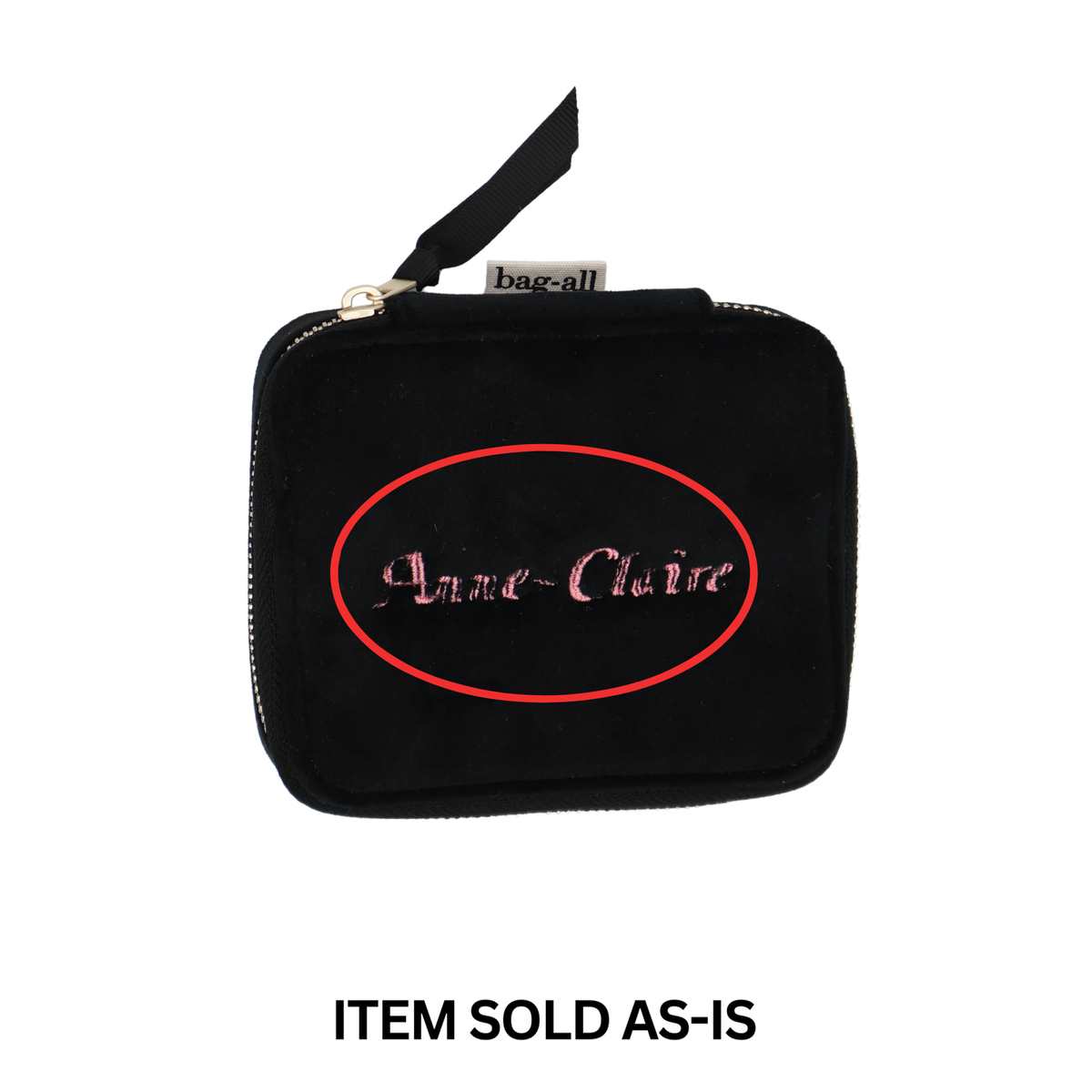 SALES BIN – Cute Jewellery Box, Monogrammable – Velvet – Jetset Black