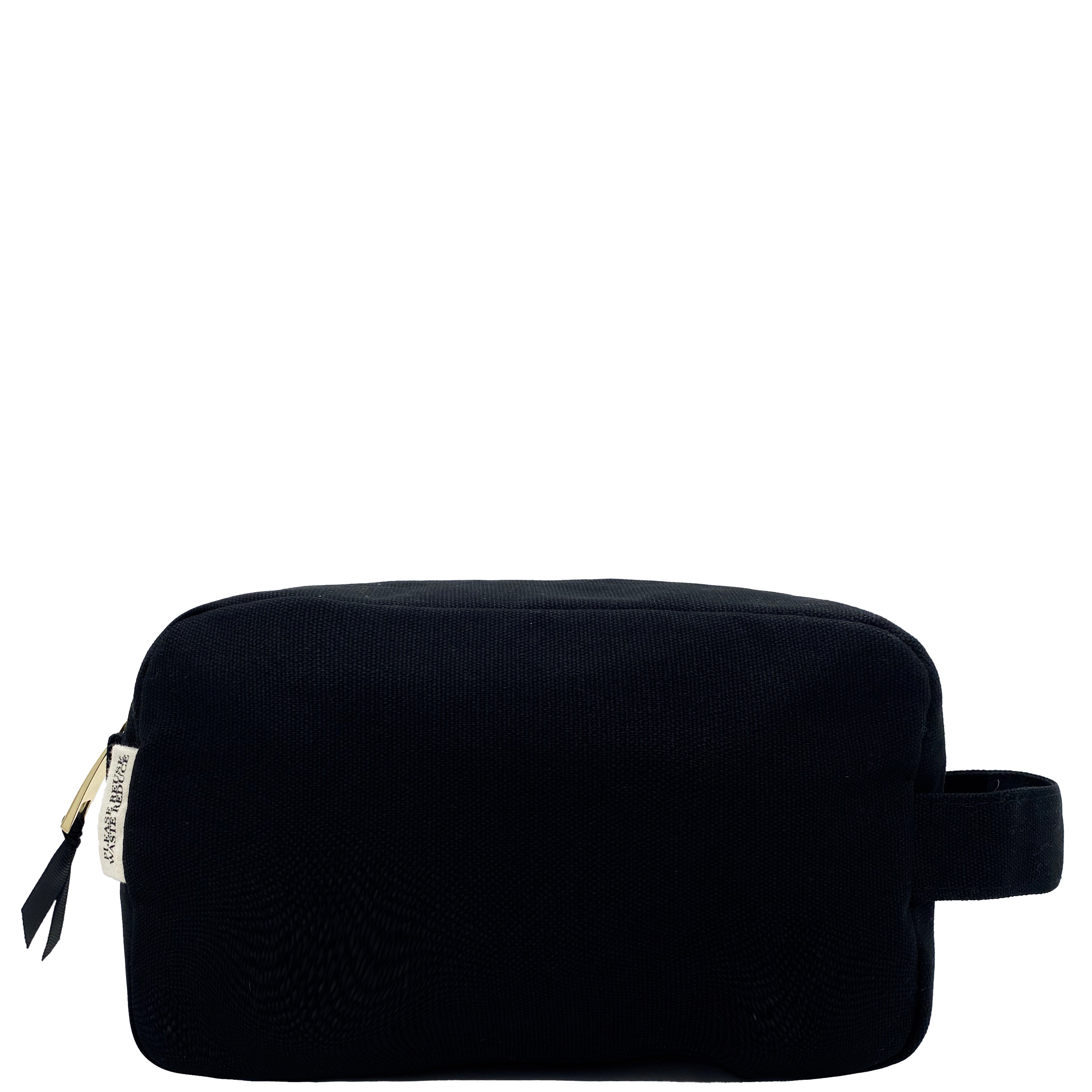 Bag-all Black Toiletry Pouch with Zipper - Compact waterproof travel organizer with external pocket, perfect for daily essentials and bathroom accessories