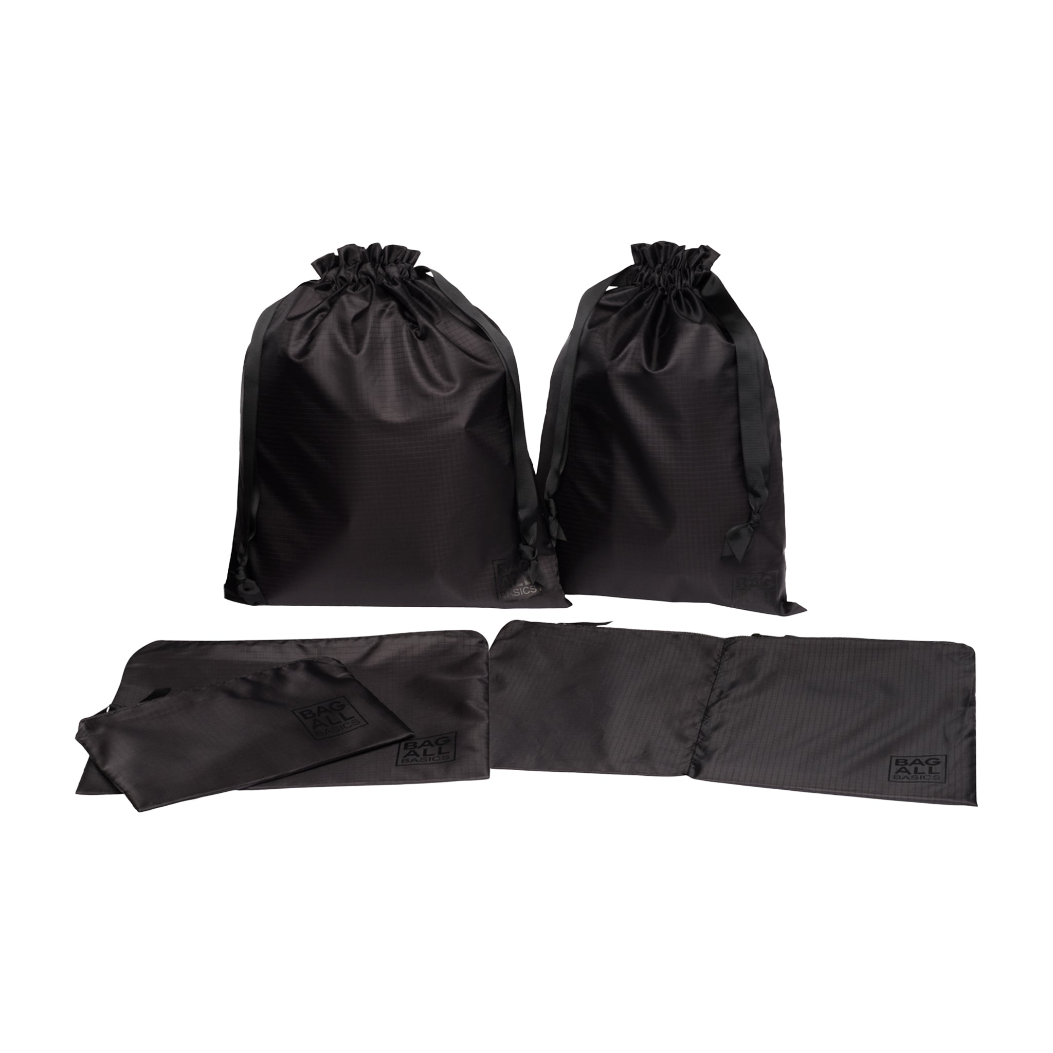Packing Bags Set in Recycled Nylon, 5-pack, Black