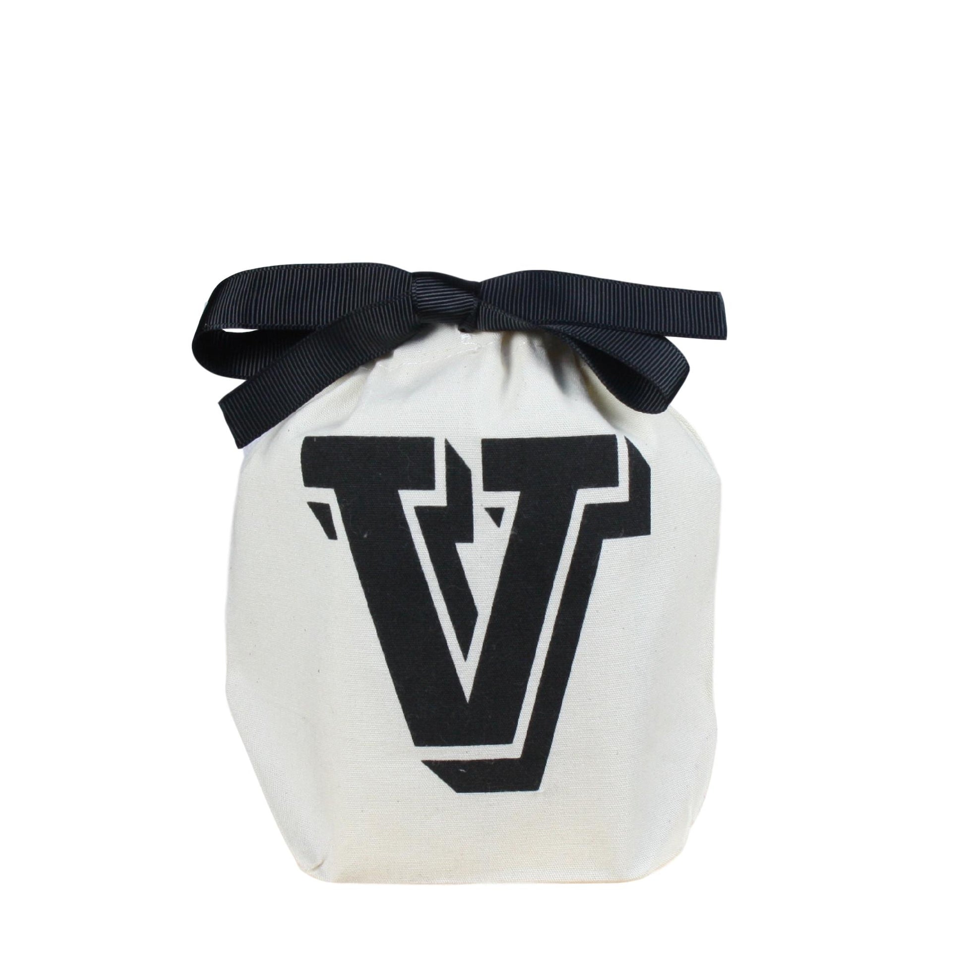 Letter bag in cotton with letter V - Bag-all