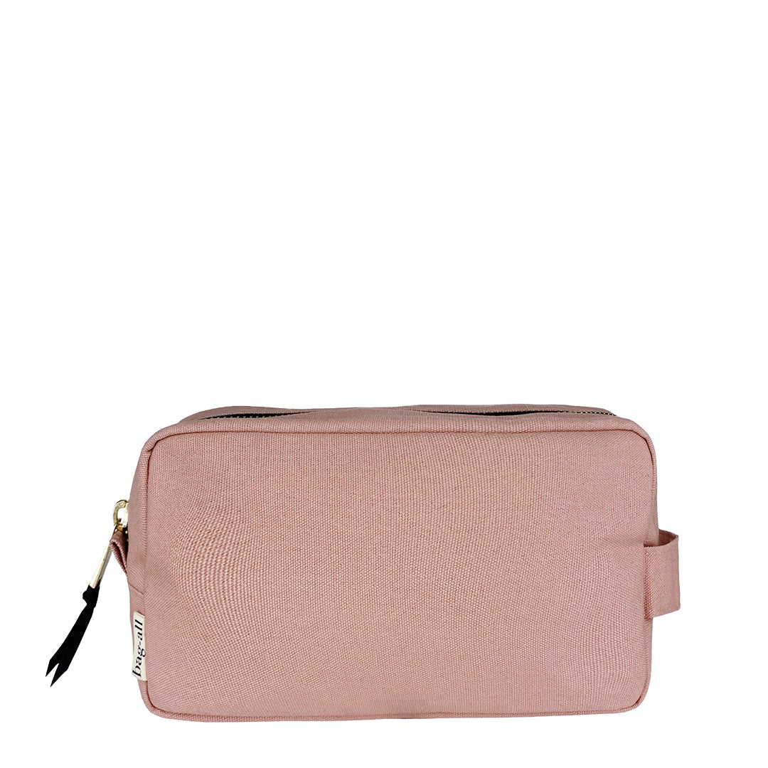 Bag-all My Skin Care Organizing Pouch in blush pink cotton with waterproof lining, perfect for skincare storage and travel organization