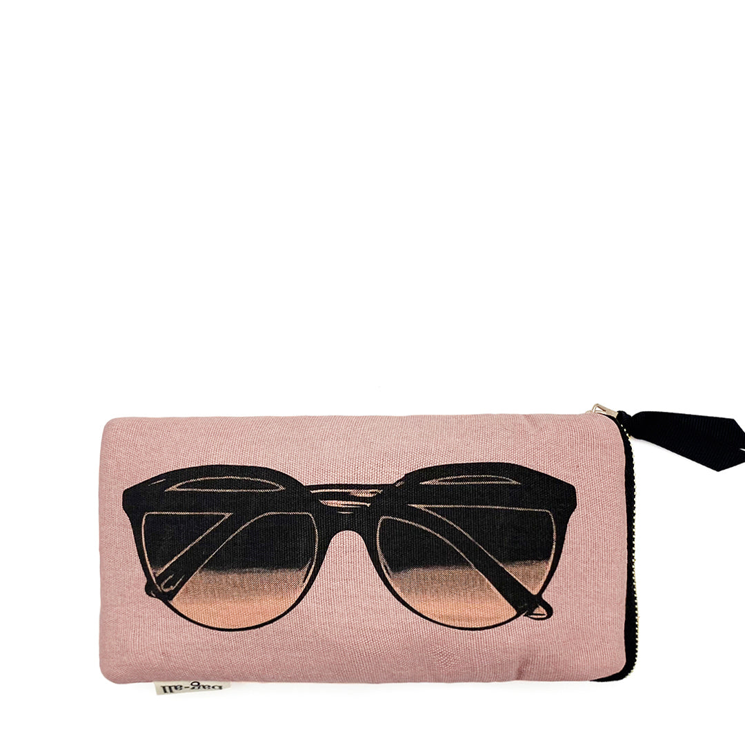 Pochette de Lunettes de Soleil avec poche arrière, Rose - Bag-all France