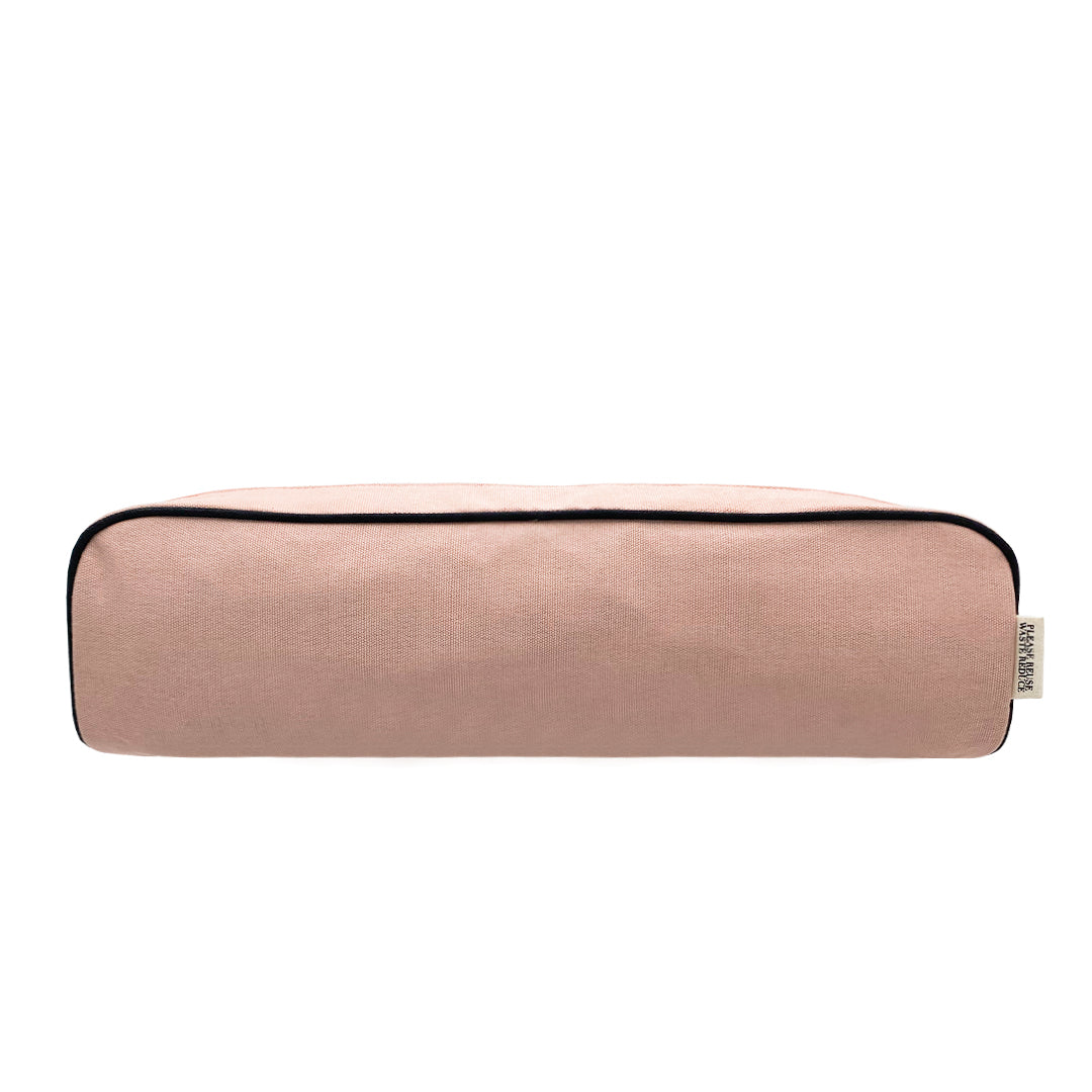 Bag-all Roomy Hair Wrap Tools Travel Case in pink blush cotton with heat-resistant lining, gold zipper, perfect for Airwrap and styling tools storage
