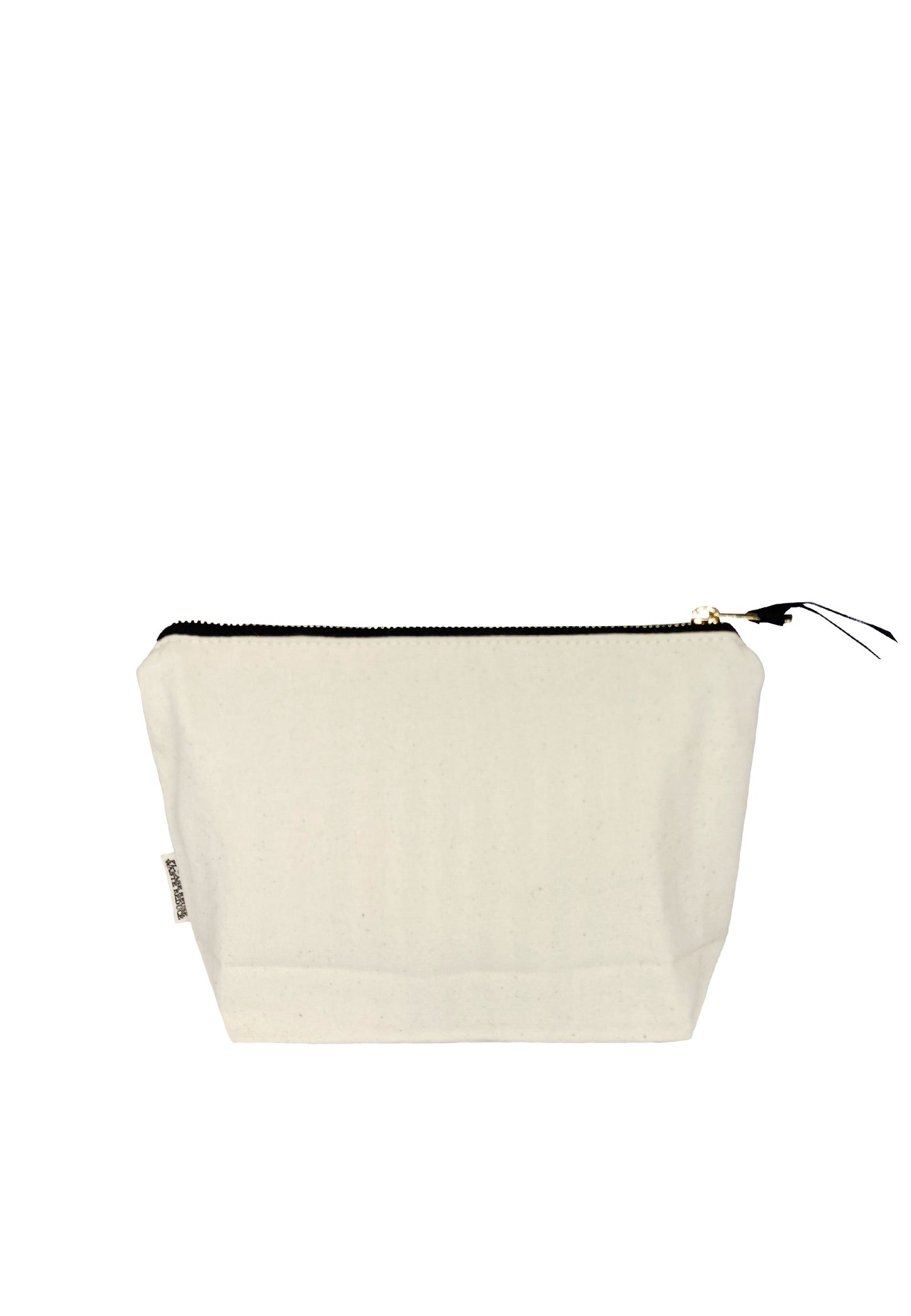 Bag-all My Makeup Pouch in cream with waterproof lining - compact cosmetic organizer with black zipper closure and signature canvas design