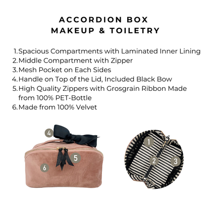 Accordion Box Makeup & Toiletry, Pink Velvet | Bag-all