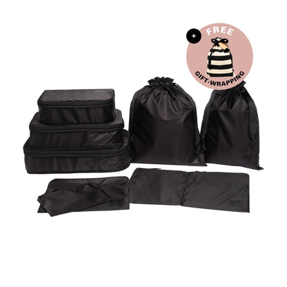 Cubes de compression et sacs d'emballage, Noire, Pack de 8