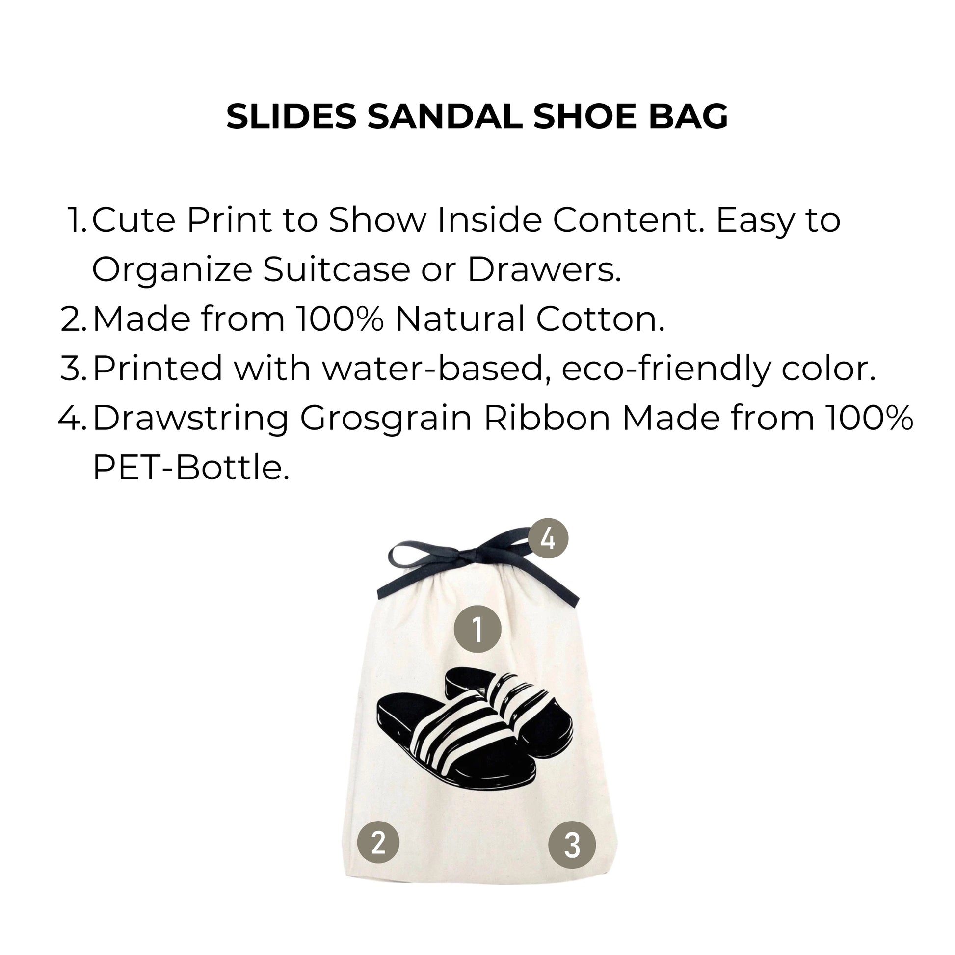 Slides Sandal Shoe Bag, Cream | Bag-all