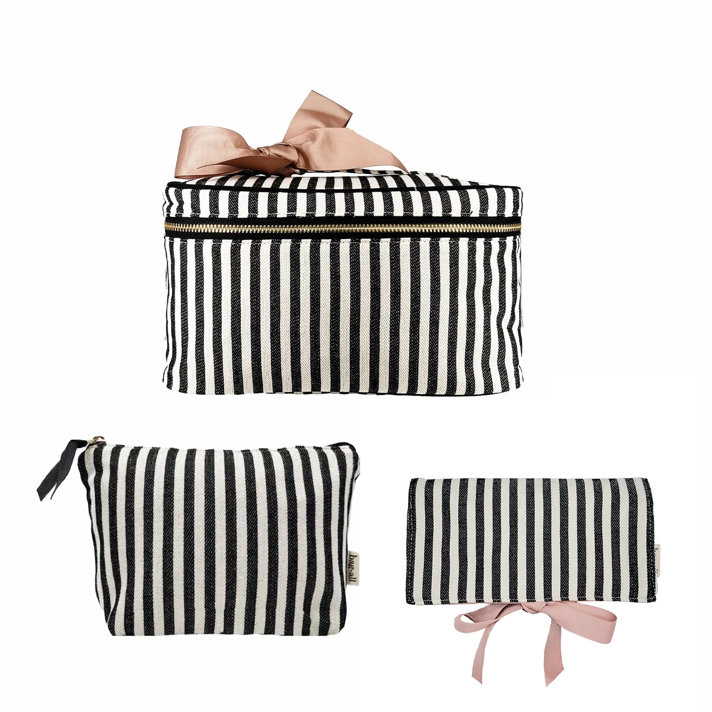 Signature Stripes Gift Set, 3-Pack Travel, Jewelry & Makeup Organizers, Striped